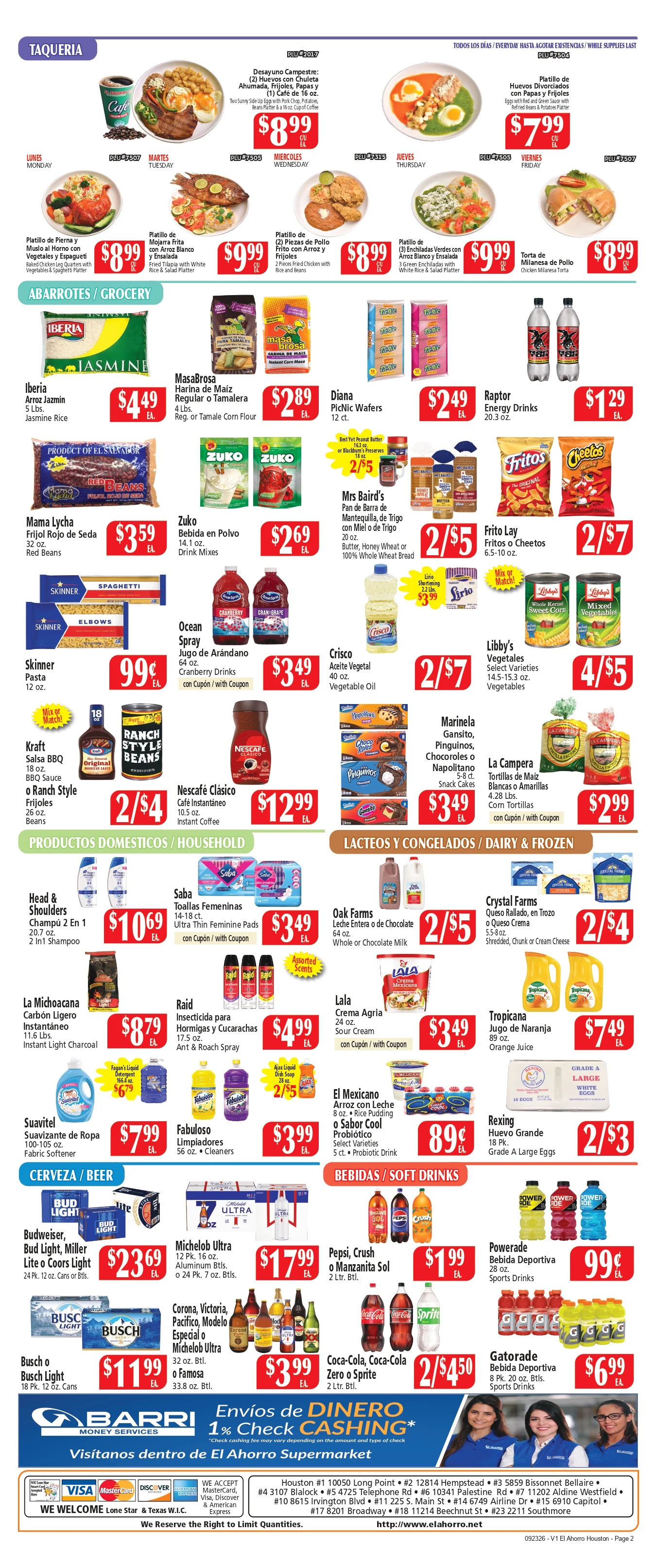 El Ahorro Houston Prices Valid: SEPTEMBER 23 tHRU SEPTEMBER 29, 2026 - Page 2