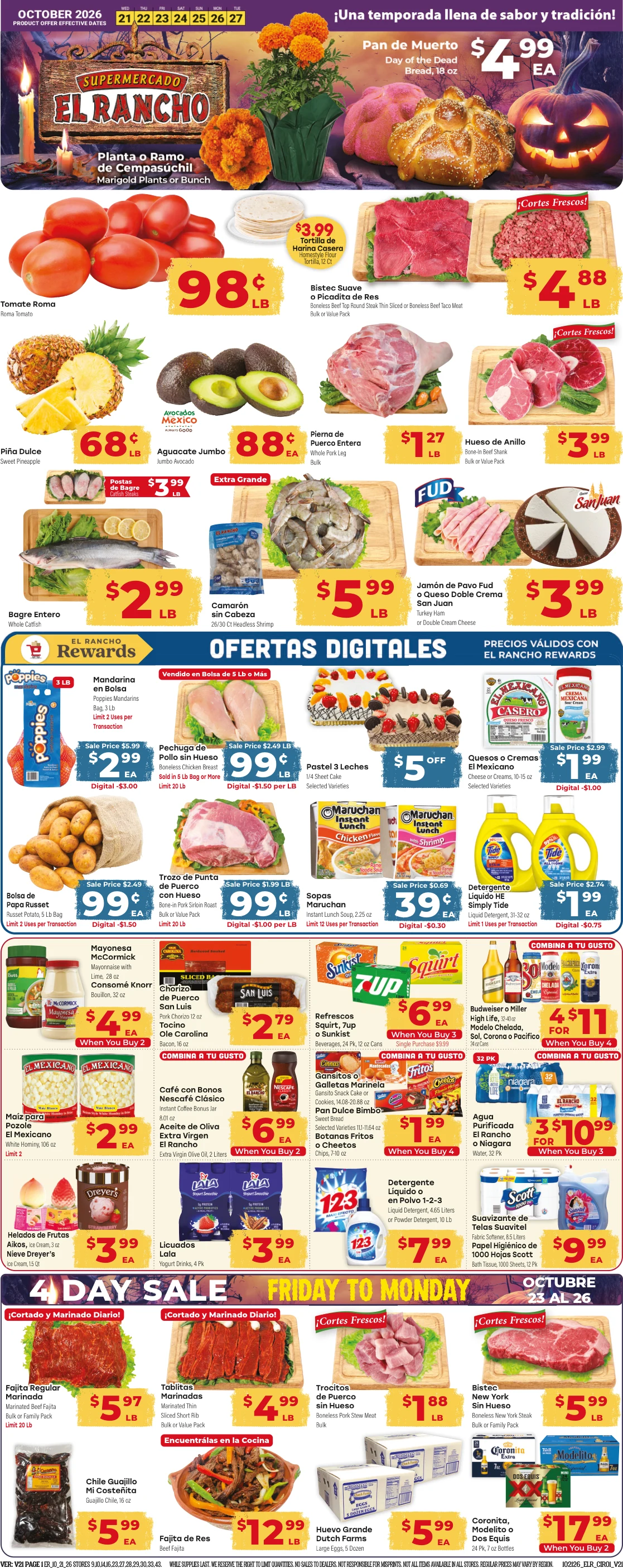 El Rancho Weekly Ad Oct 21st to Oct 27th - Page 1