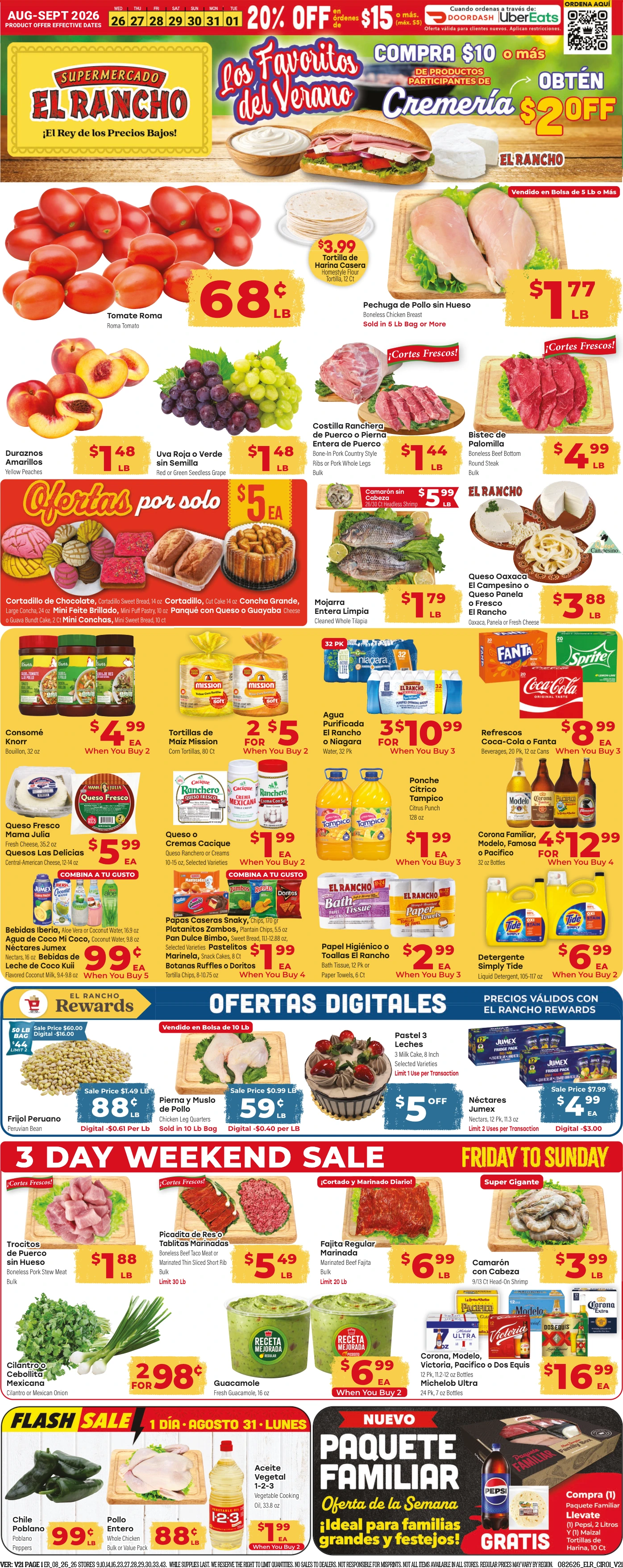 El Rancho Weekly Ad Aug 26th to Sep 1st - Page 1