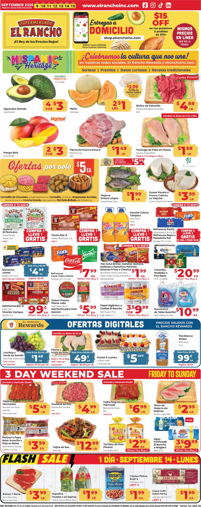 El Rancho Weekly Ad Sep 09th to Sep 15th - Page 1