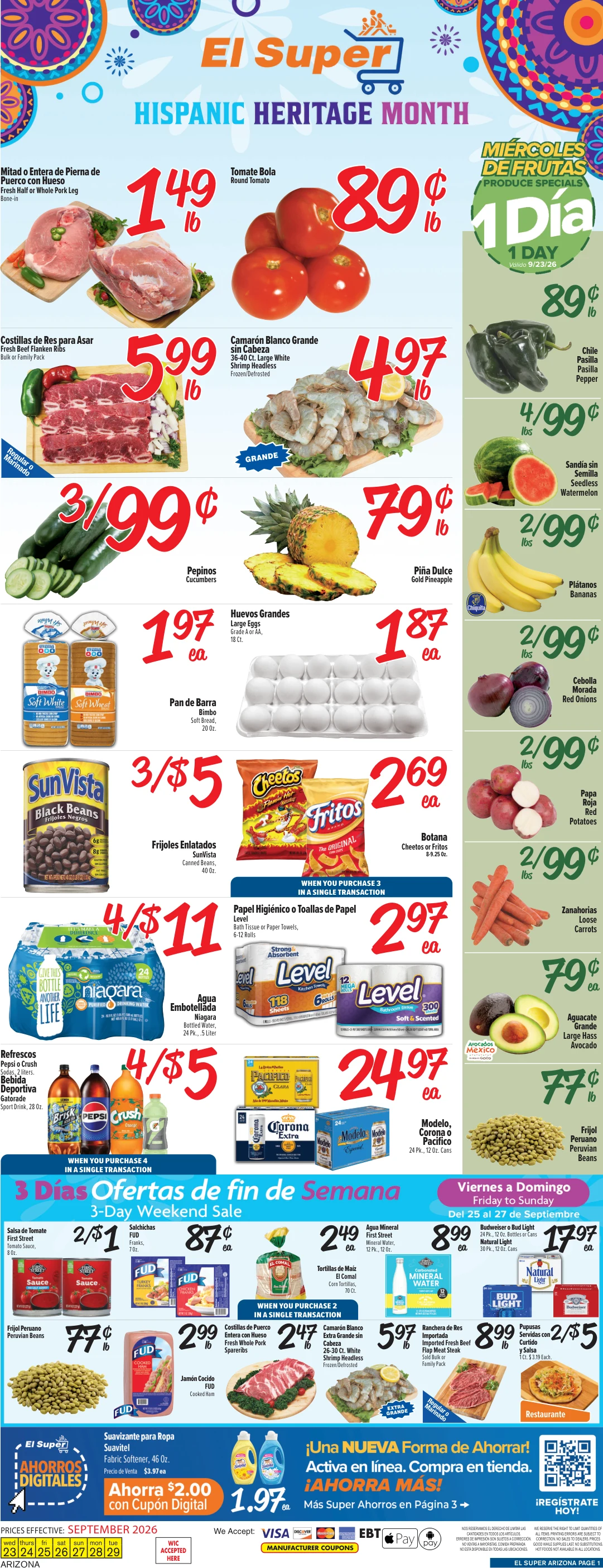 El Super Arizona Weekly Ad Savings (09/23/26 - 09/29/26) - Page 1