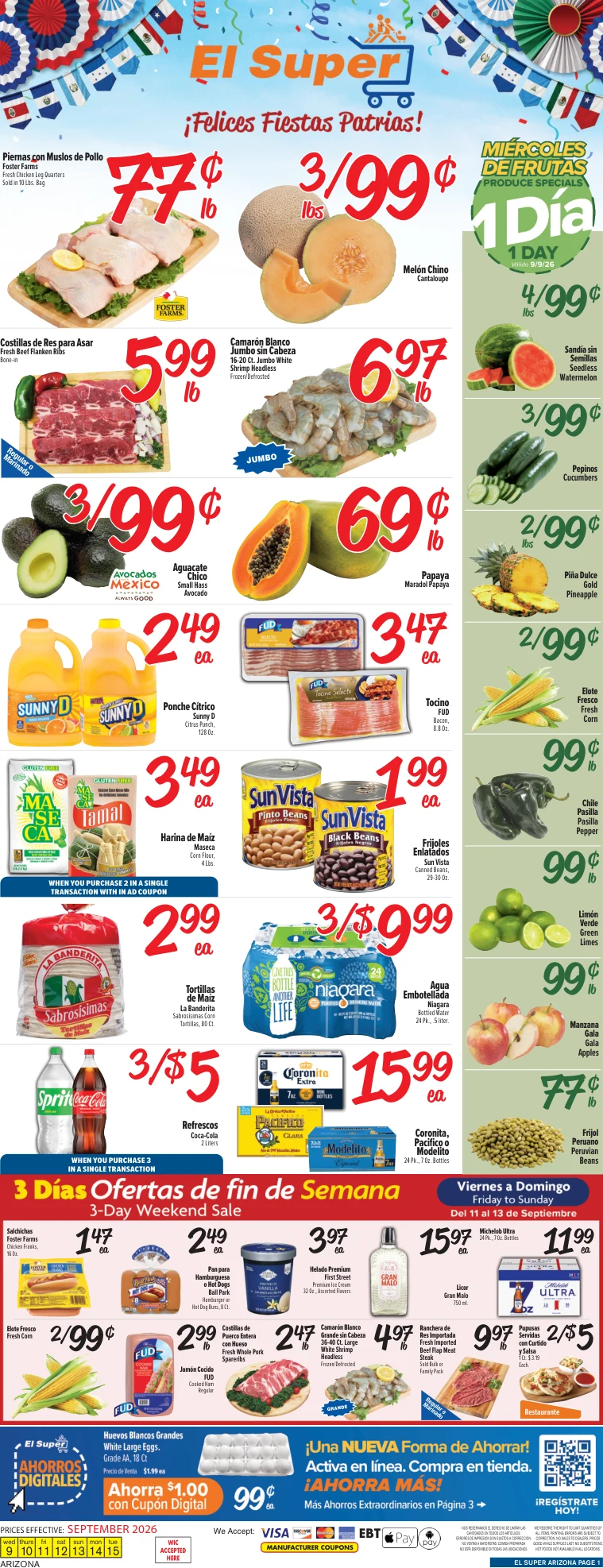 El Super Arizona Weekly Ad Savings (09/09/26 - 09/15/26) - Page 1