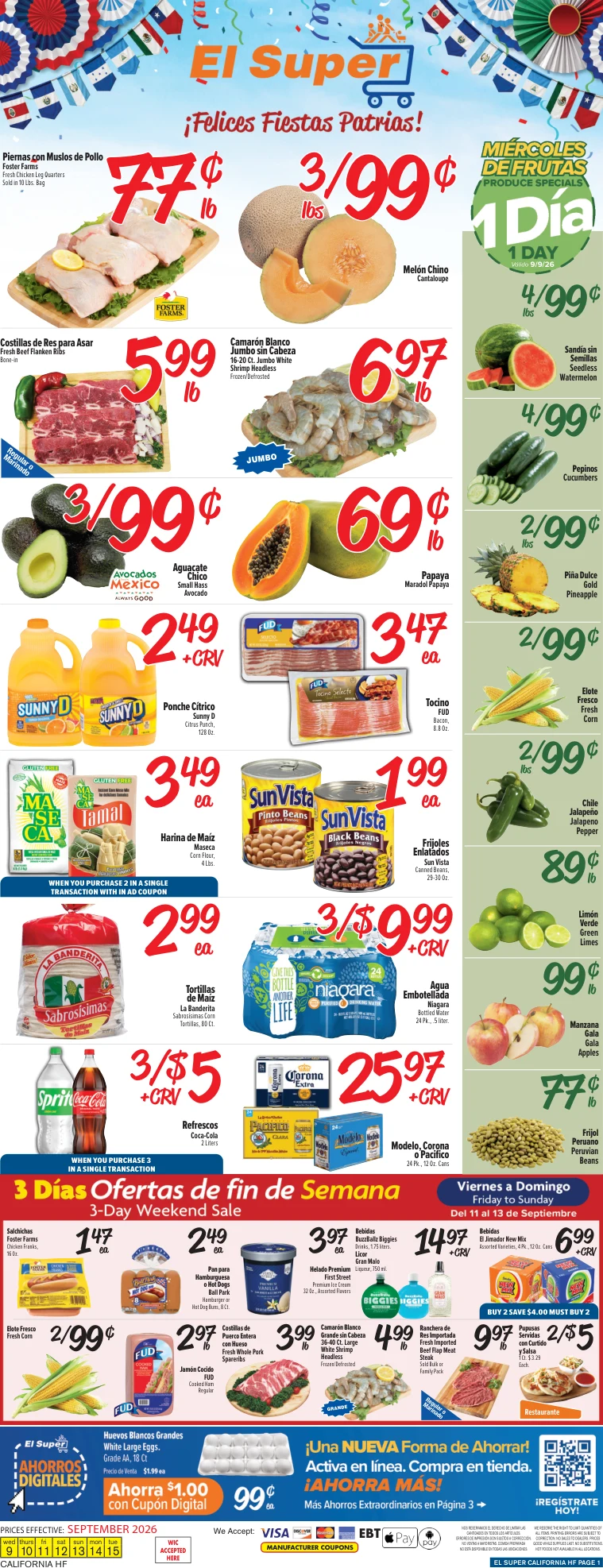El Super California HF Weekly Ad Savings (09/09/26 - 09/15/26) - Page 1