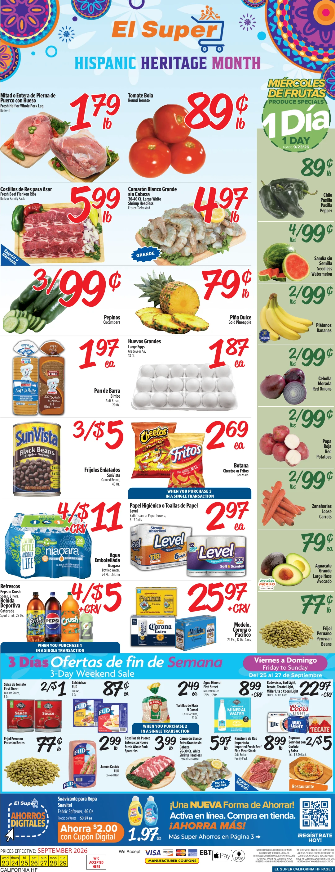 El Super California HF Weekly Ad Savings (09/23/26 - 09/29/26) - Page 1