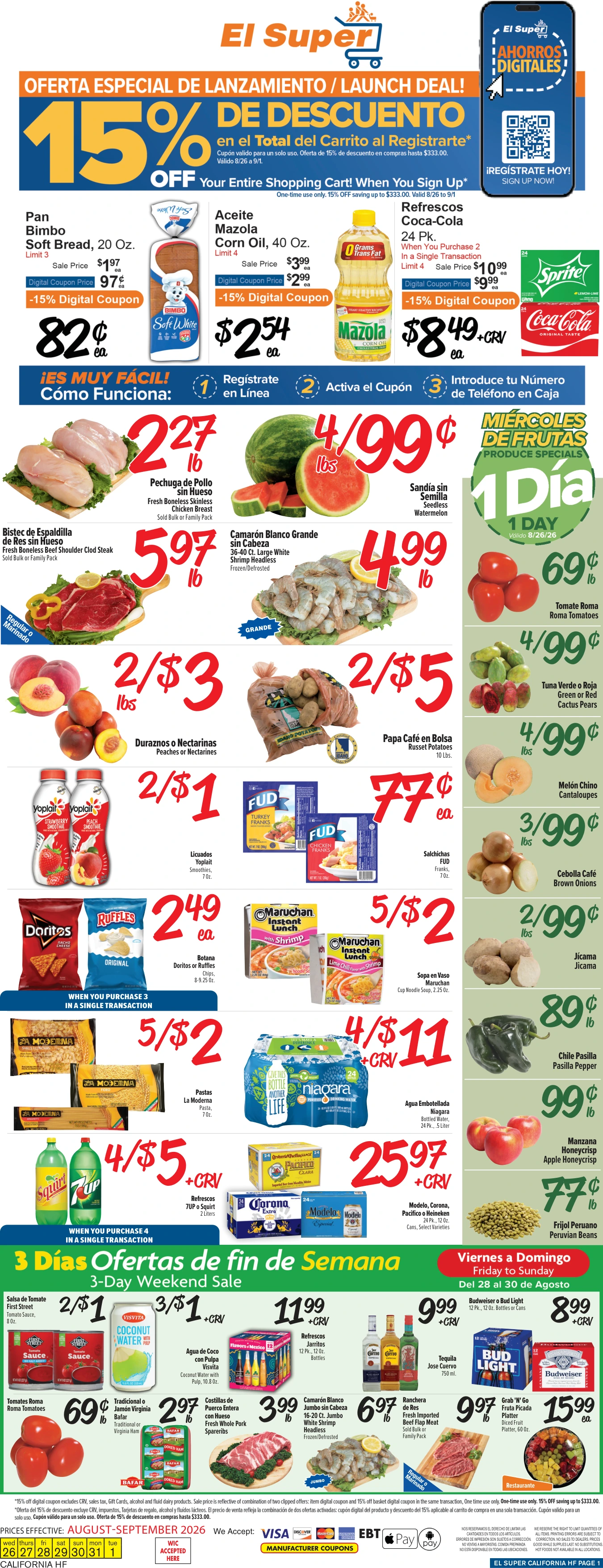 El Super California HF Weekly Ad Savings (08/26/26 - 09/01/26) - Page 1