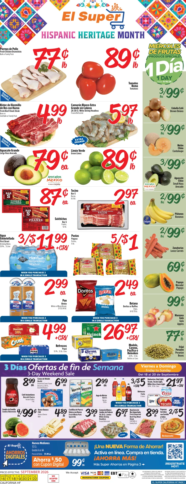 El Super California HF Weekly Ad Savings (09/16/26 - 09/22/26) - Page 1