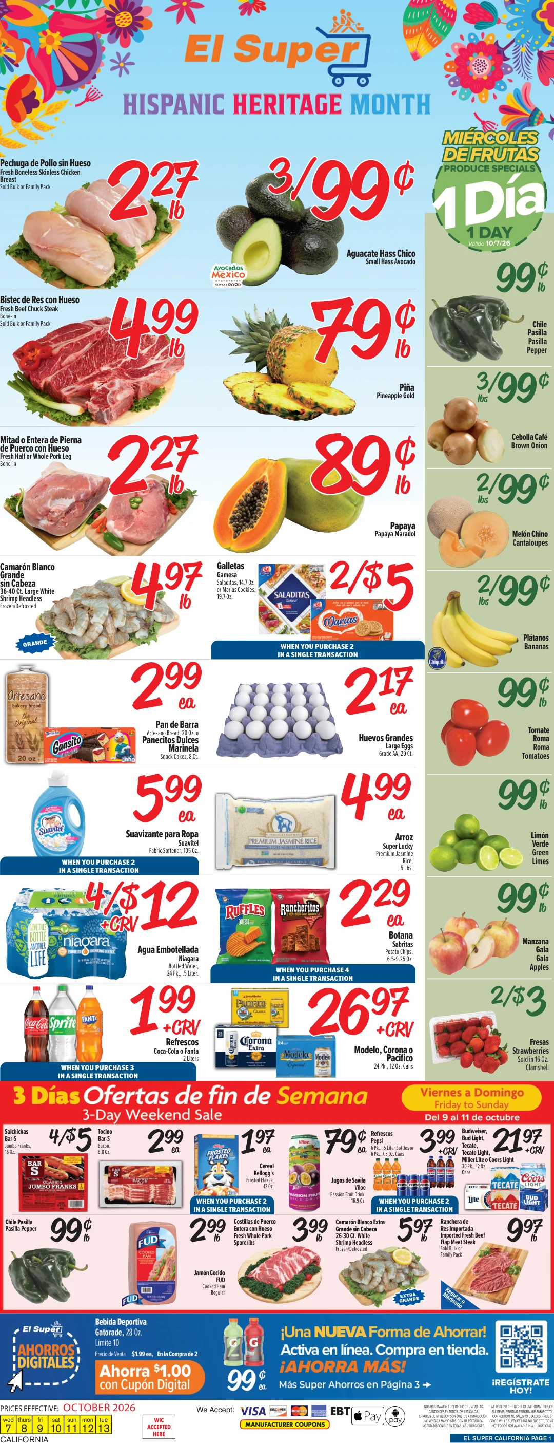 El Super California Weekly Ad Savings (10/07/26 - 10/13/26) - Page 1