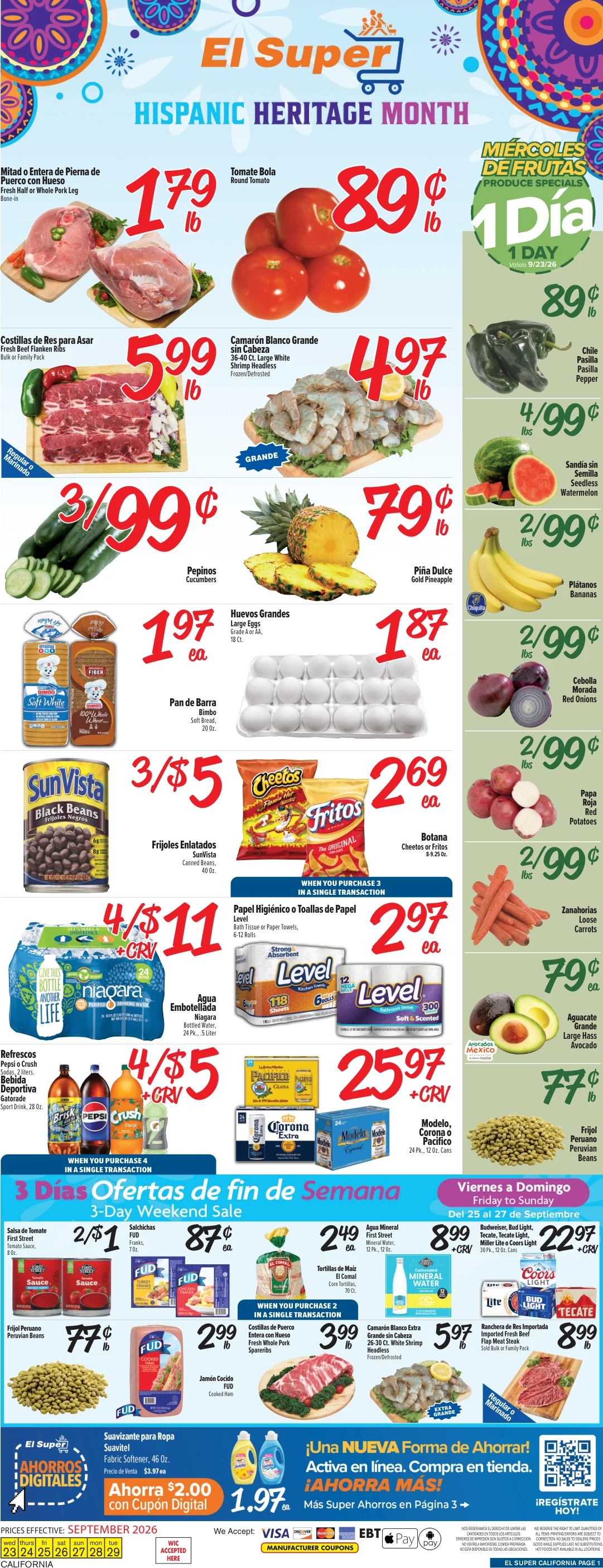 El Super California Weekly Ad Savings (09/23/26 - 09/29/26) - Page 1