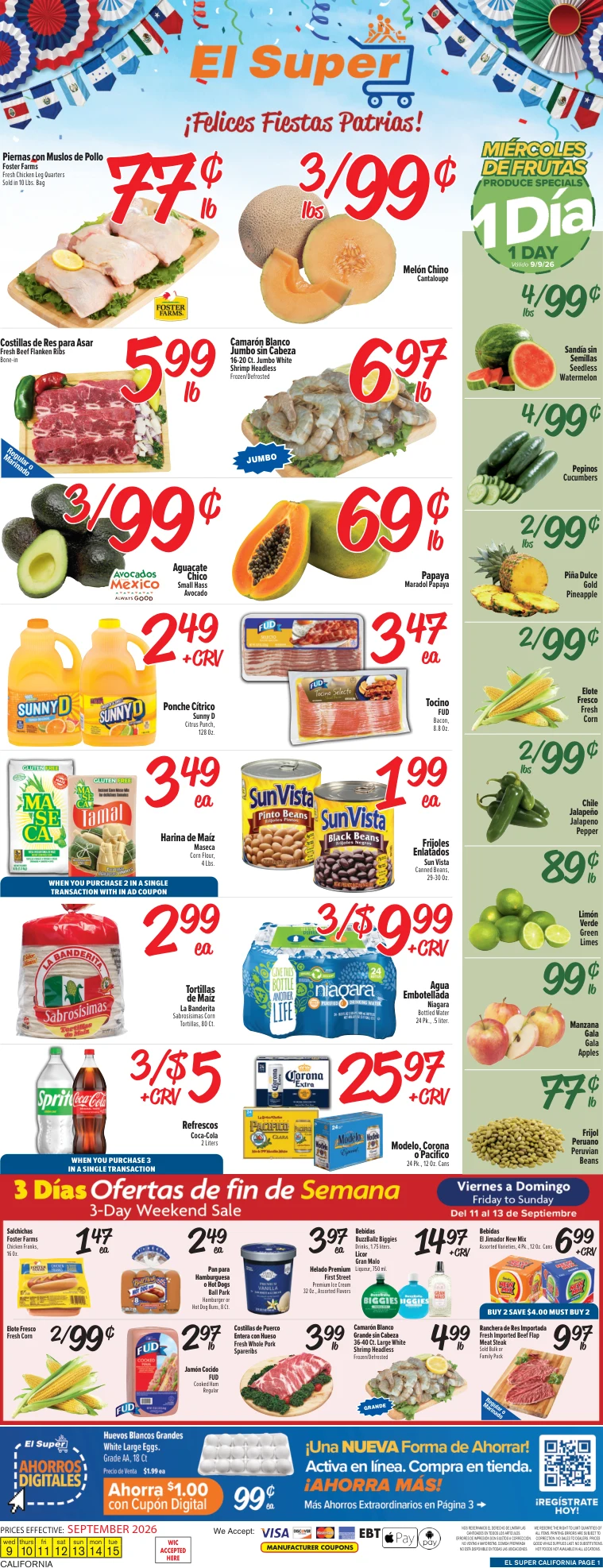 El Super California Weekly Ad Savings (09/09/26 - 09/15/26) - Page 1
