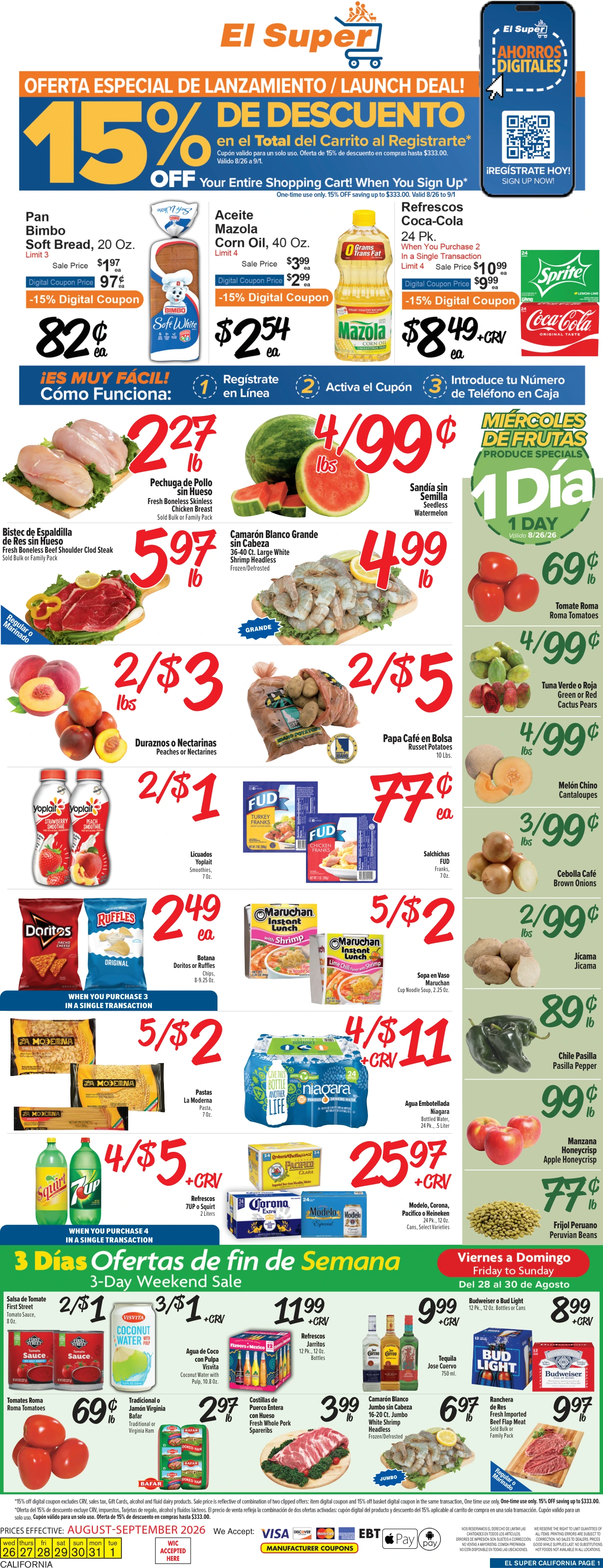 El Super California Weekly Ad Savings (08/26/26 - 09/01/26) - Page 1