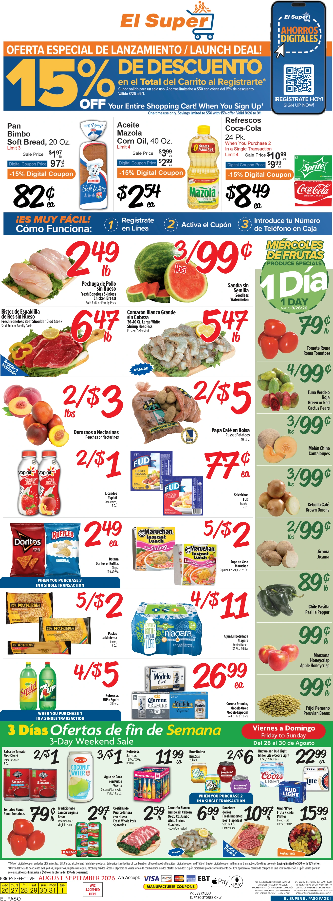 El Super El Paso Weekly Ad Savings (08/26/26 - 09/01/26) - Page 1