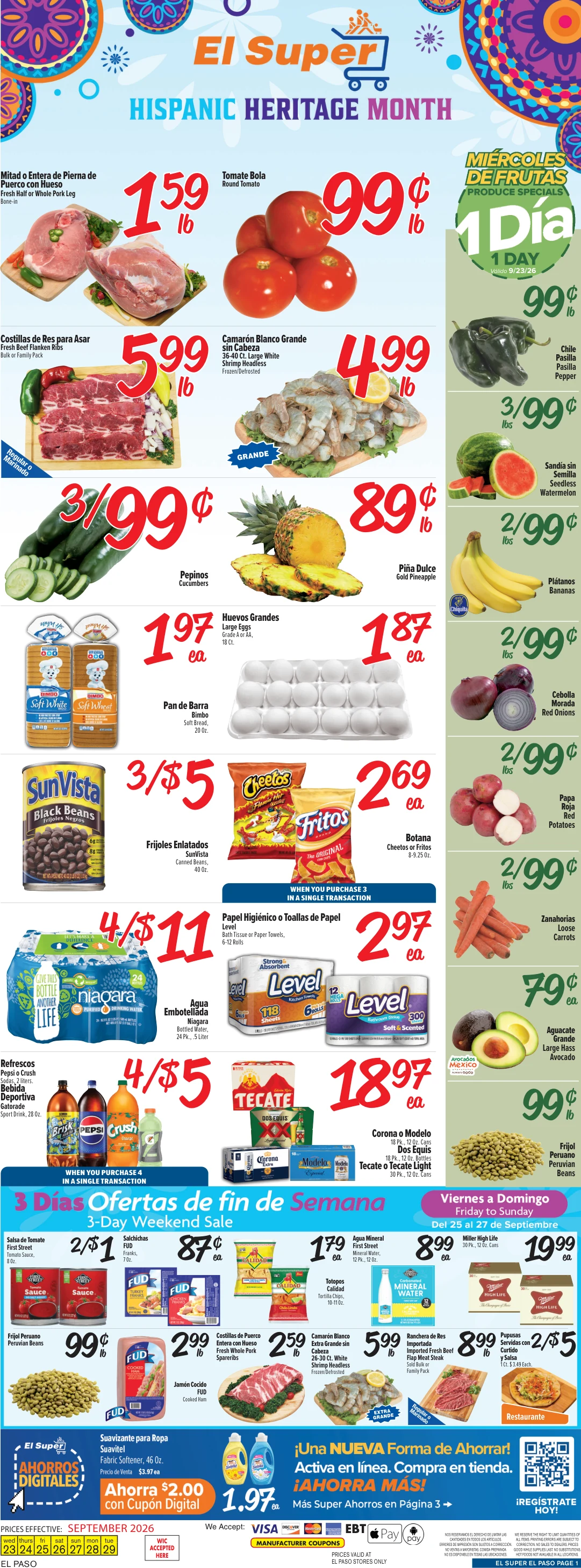 El Super El Paso Weekly Ad Savings (09/23/26 - 09/29/26) - Page 1