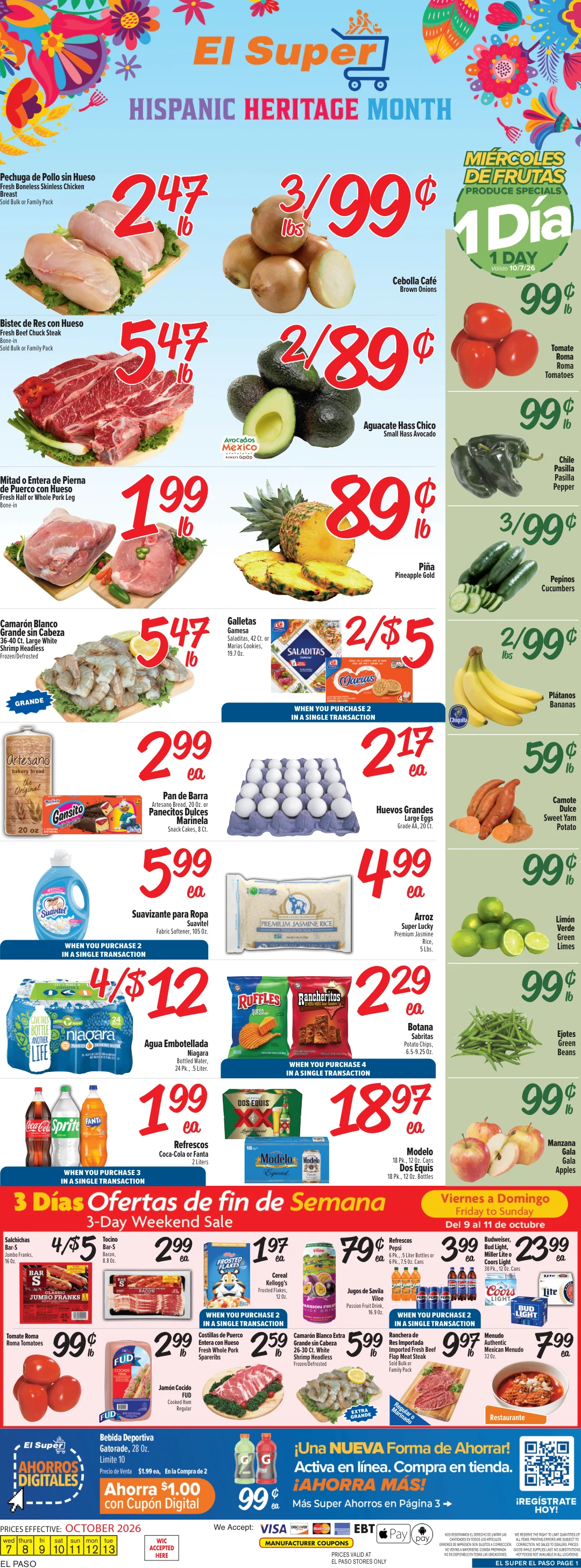 El Super El Paso Weekly Ad Savings (10/07/26 - 10/13/26) - Page 1