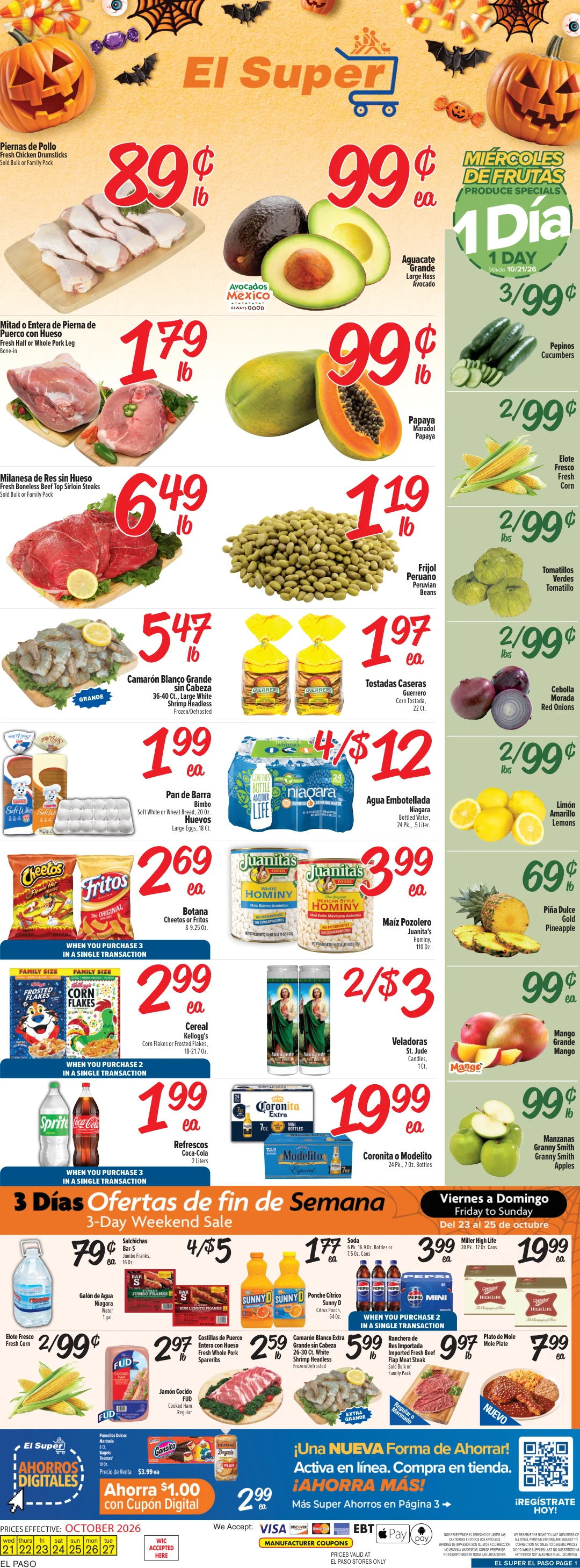El Super El Paso Weekly Ad Savings (10/21/26 - 10/27/26) - Page 1