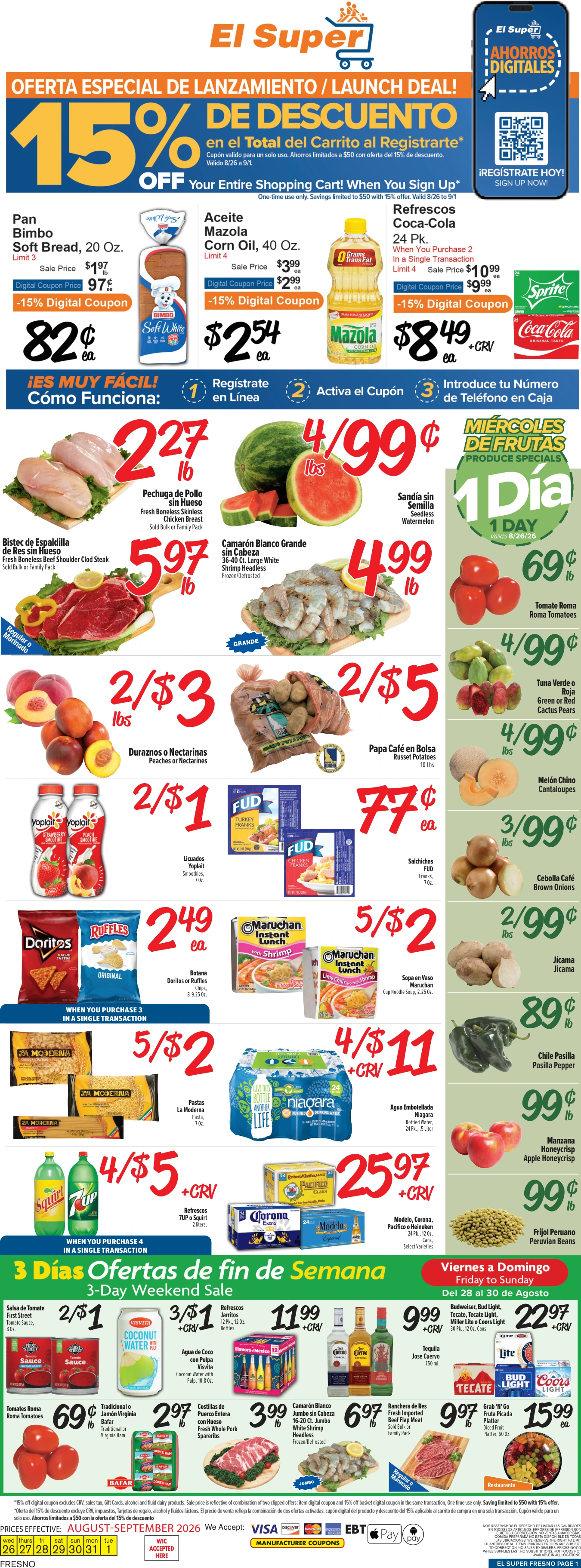 El Super Fresno Weekly Ad Savings (08/26/26 - 09/01/26) - Page 1