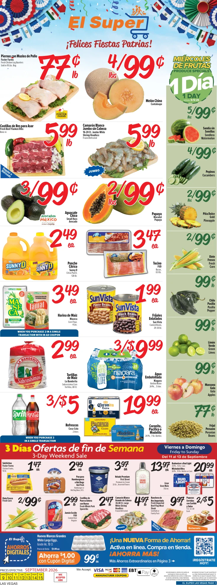El Super Las Vegas Weekly Ad Savings (09/09/26 - 09/15/26) - Page 1