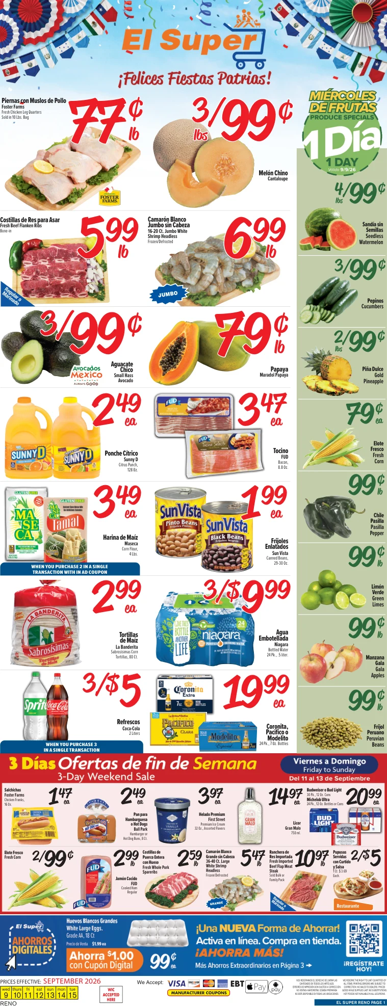 El Super Reno Weekly Ad Savings (09/09/26 - 09/15/26) - Page 1