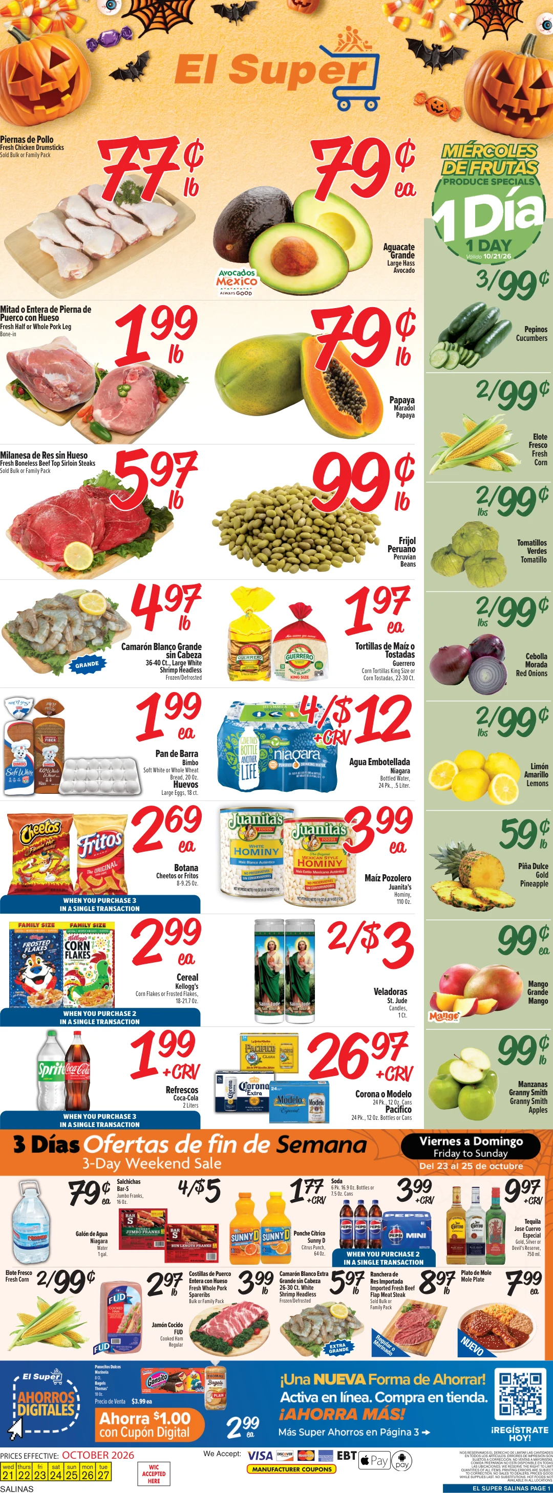 El Super Salinas Weekly Ad Savings (10/21/26 - 10/27/26) - Page 1
