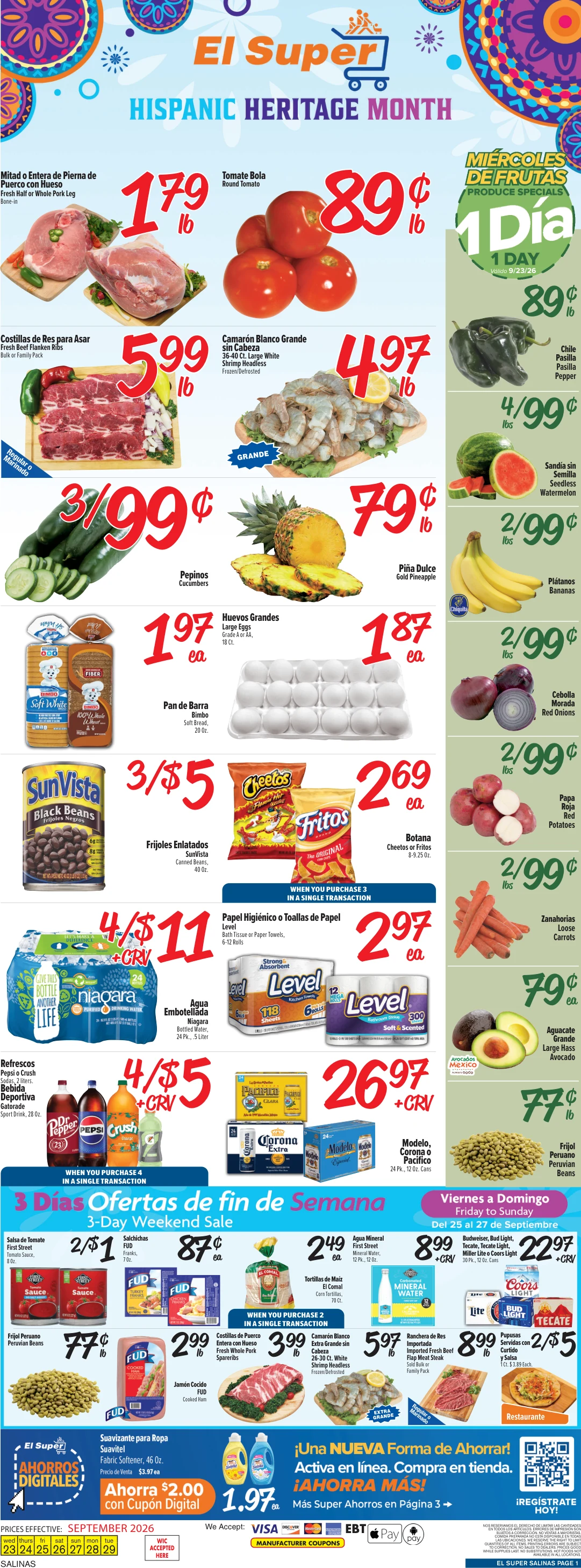 El Super Salinas Weekly Ad Savings (09/23/26 - 09/29/26) - Page 1