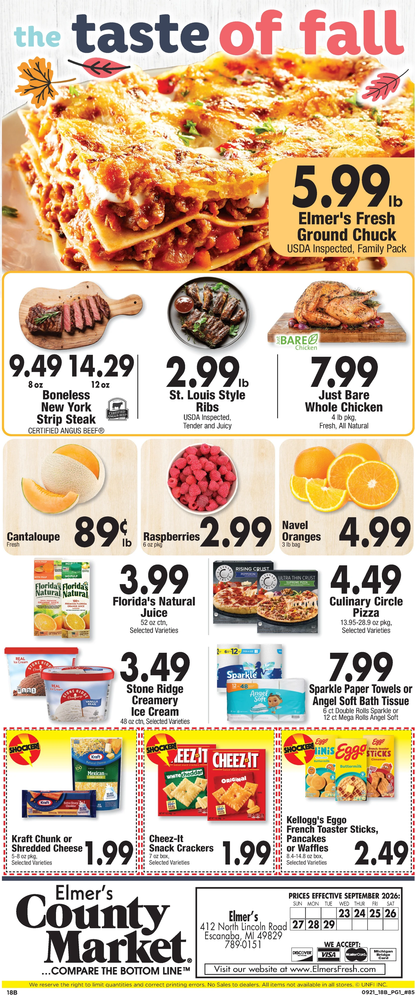 Elmer's County Market Weekly Ad - Page 1
