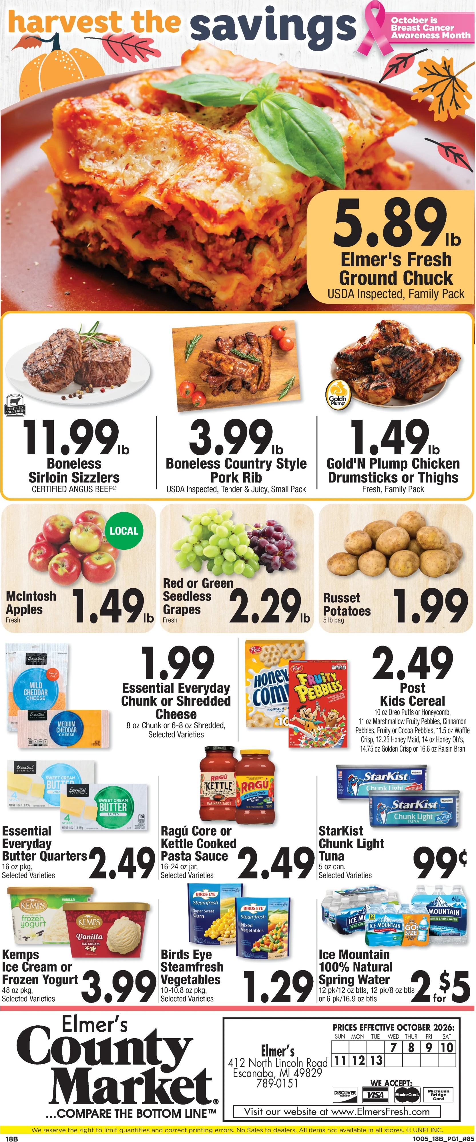 Elmer's County Market Weekly Ad - Page 1