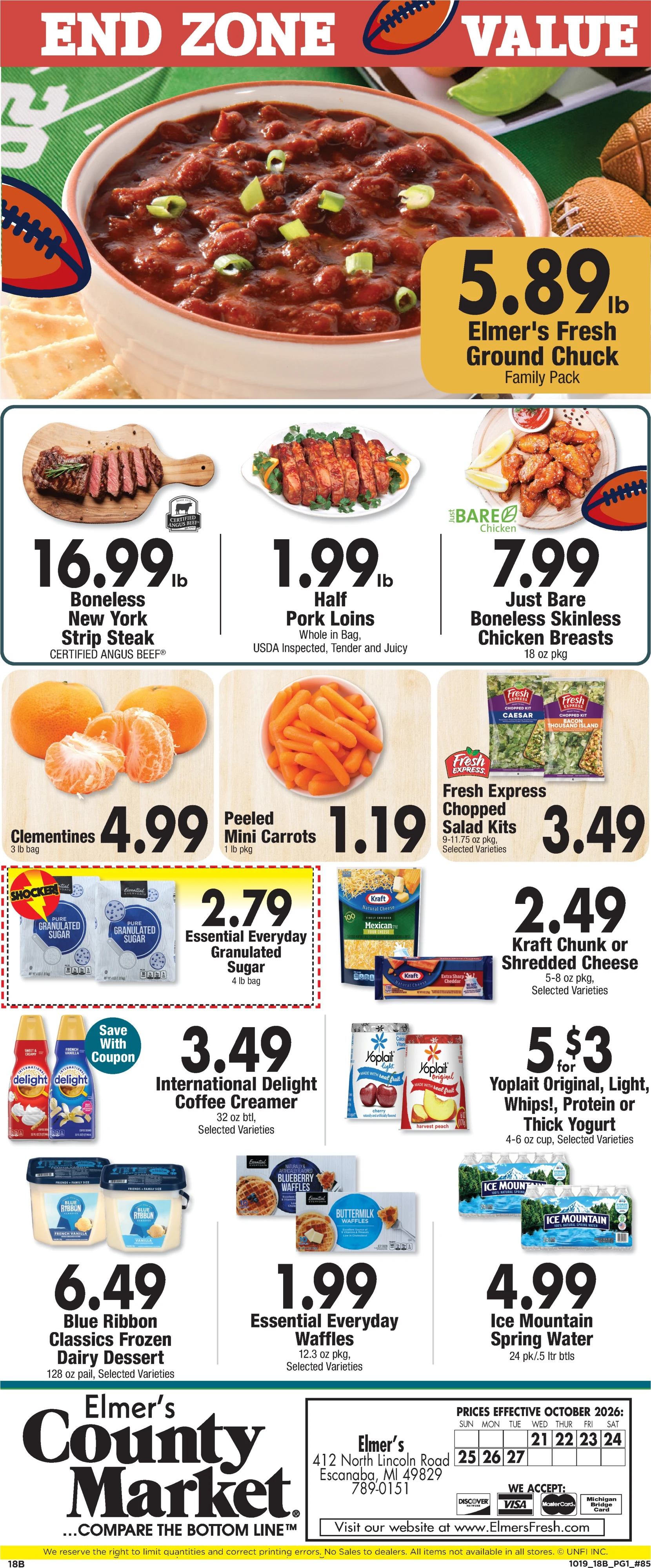 Elmer's County Market Weekly Ad - Page 1
