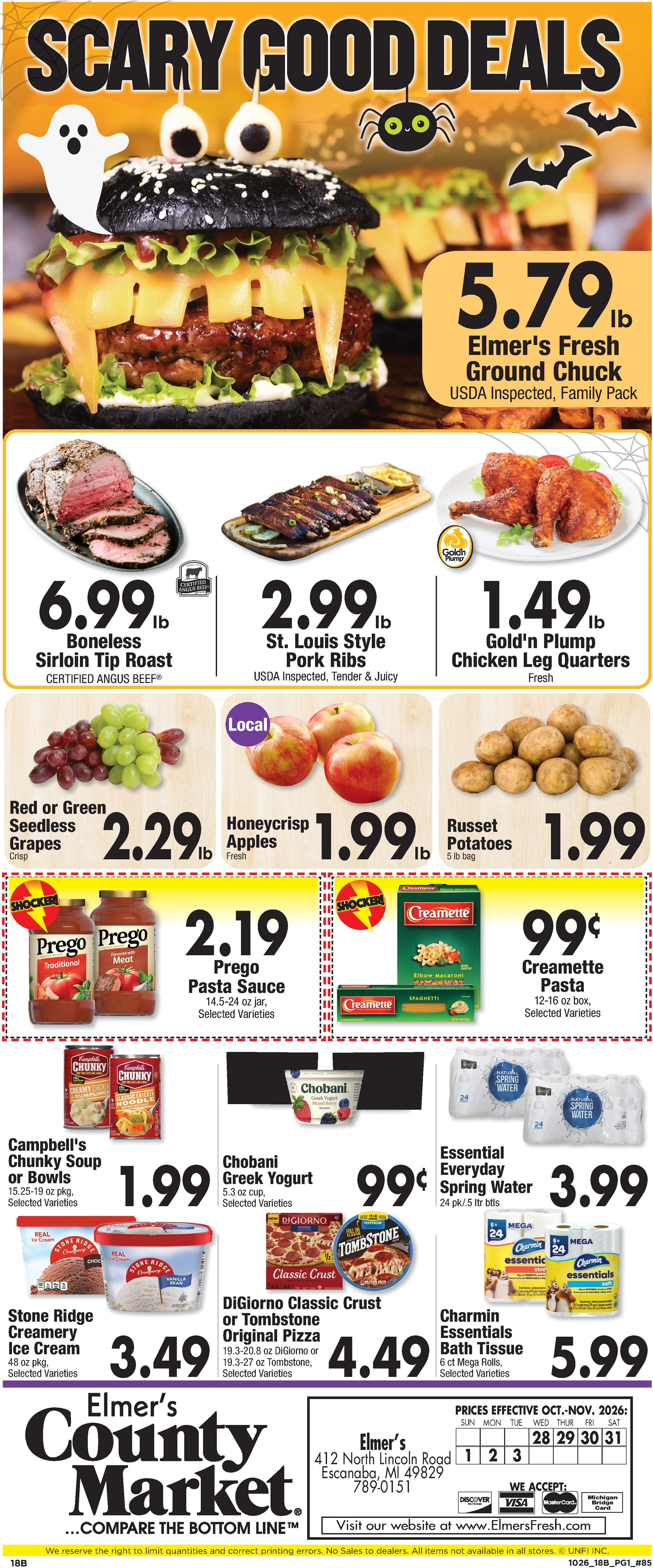 Elmer's County Market Weekly Ad - Page 1