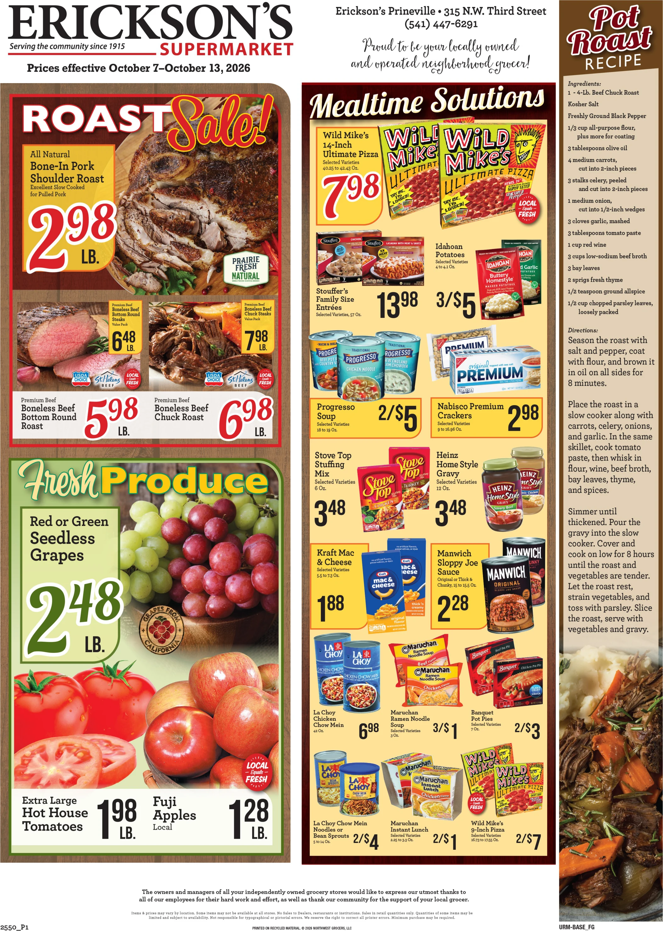 Erickson's Thriftway Erickson's Thriftway Weekly Ad - Page 1