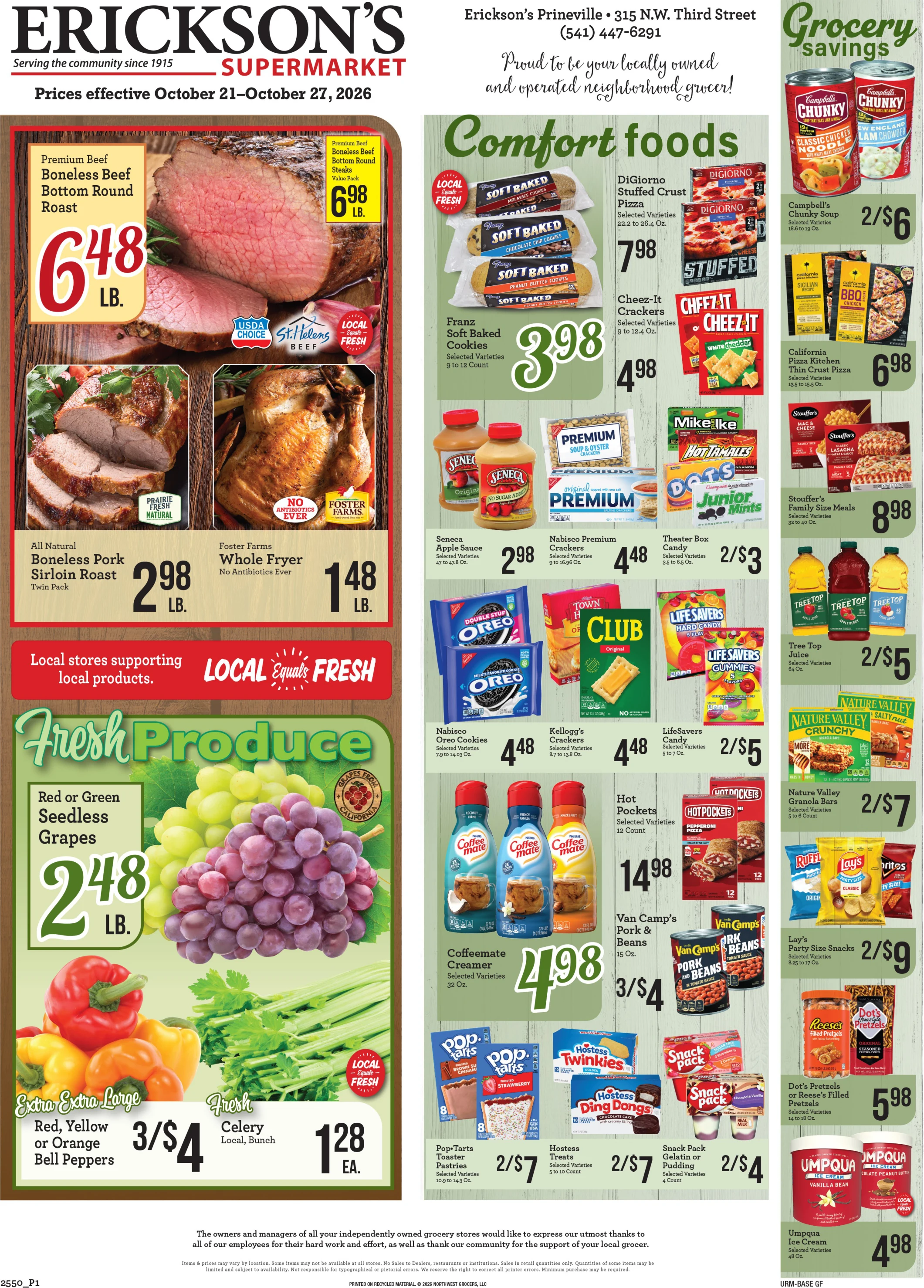 Erickson's Thriftway Erickson's Thriftway Weekly Ad - Page 1