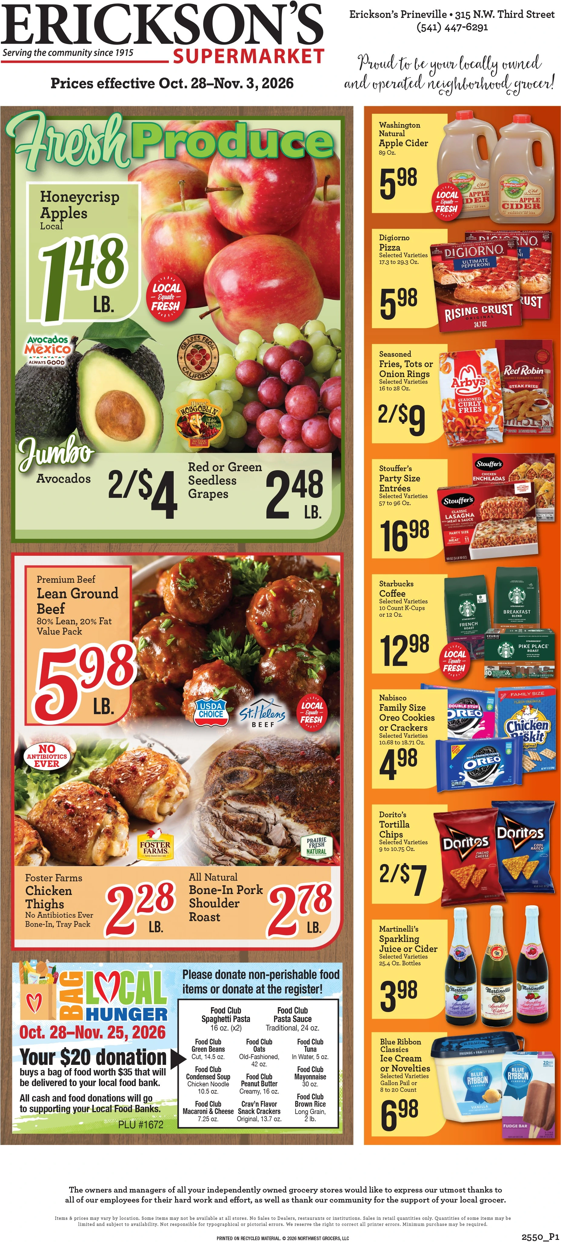 Erickson's Thriftway Erickson's Thriftway Weekly Ad - Page 1
