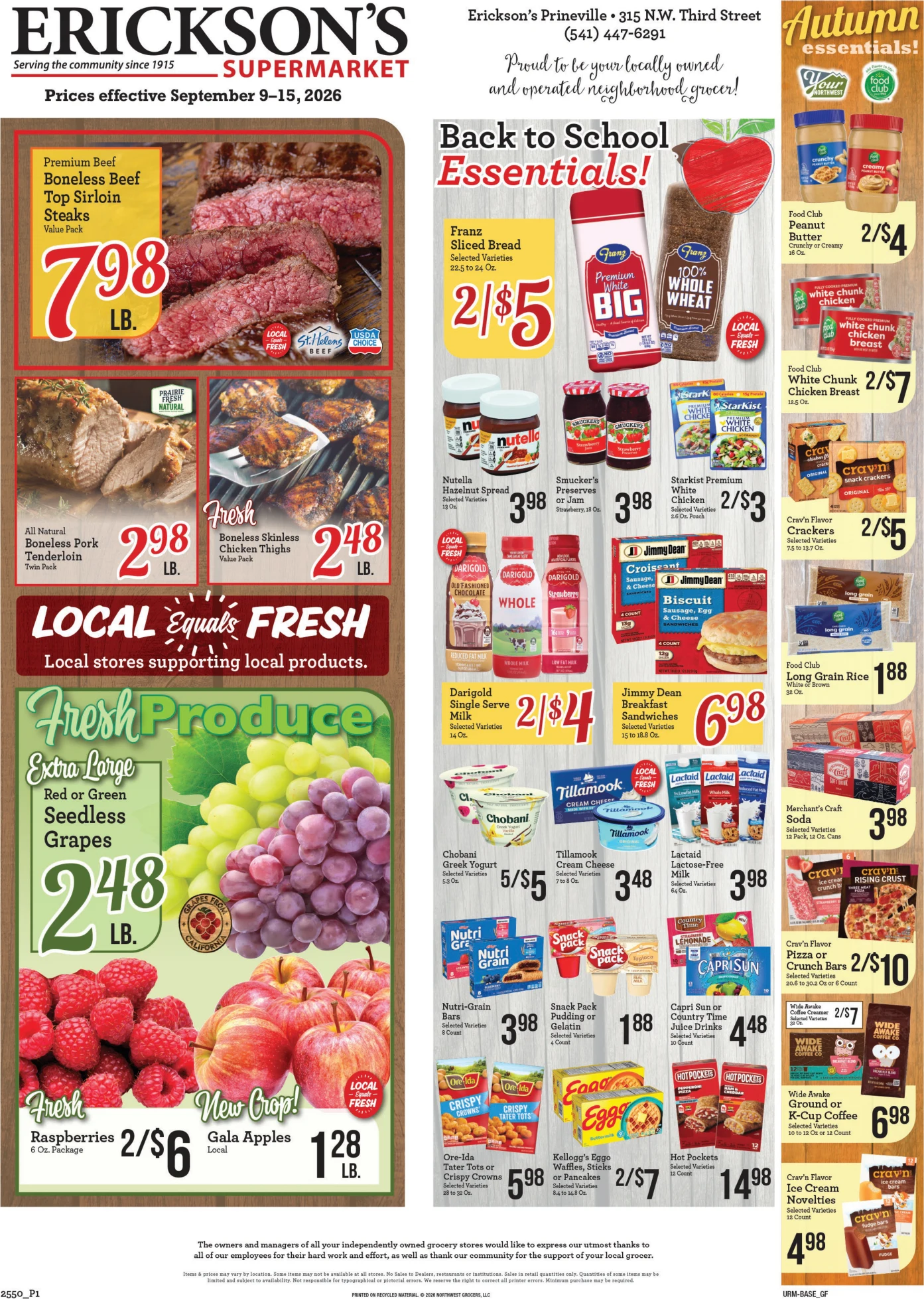 Erickson's Thriftway Erickson's Thriftway Weekly Ad - Page 1
