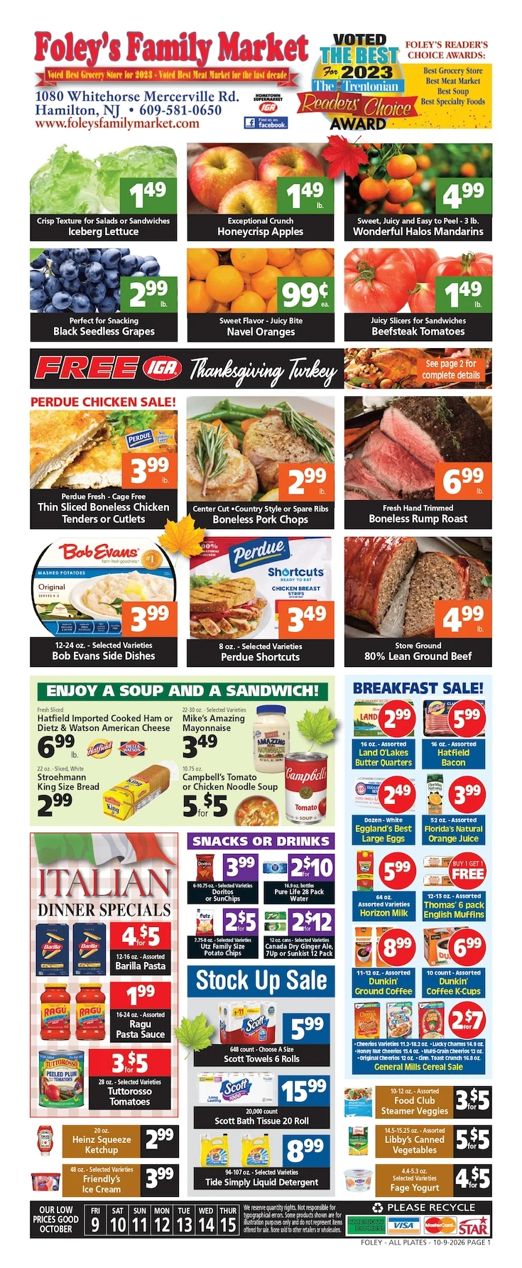 Foley's Family Market IGA Weekly Ad - Page 1