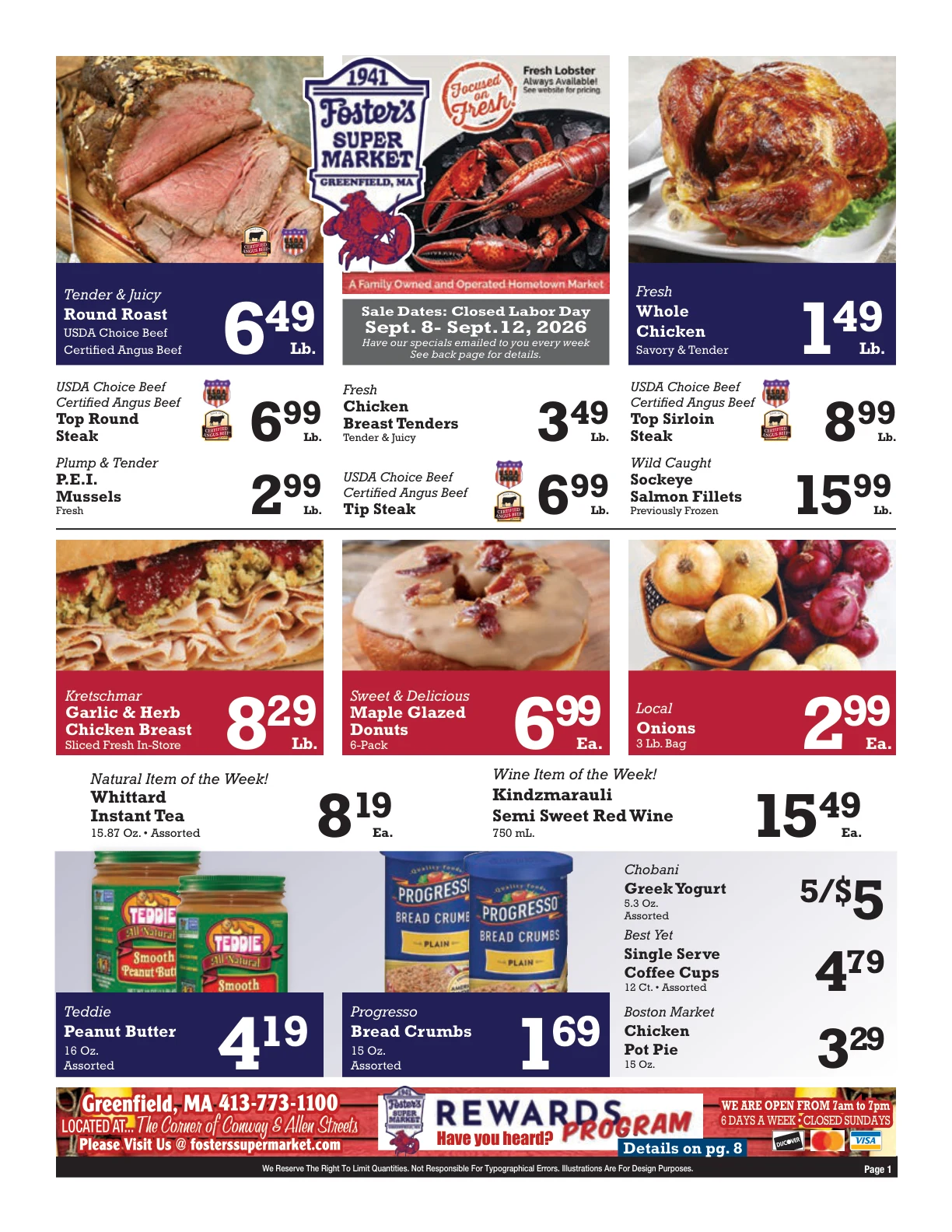 Foster's Greenfield Weekly Ad - Page 1
