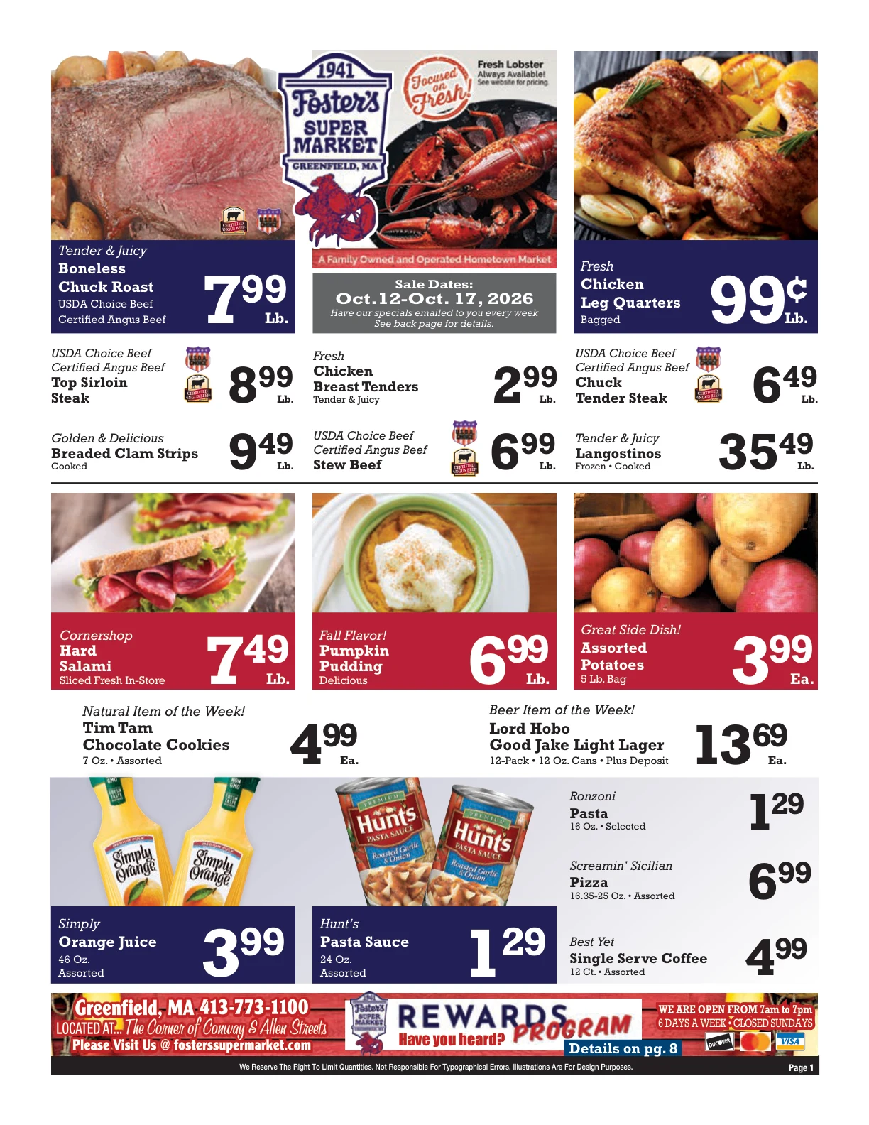 Foster's Greenfield Weekly Ad - Page 1
