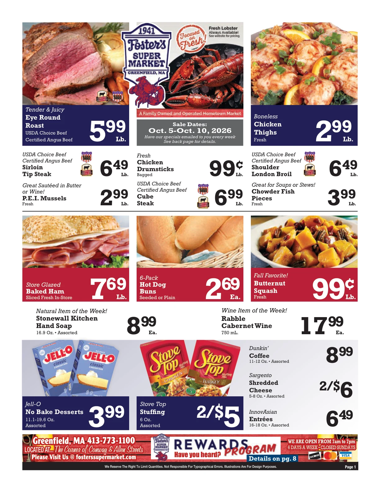 Foster's Greenfield Weekly Ad - Page 1