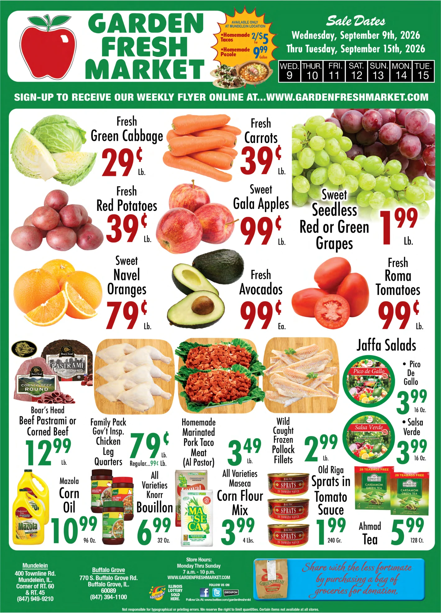 Garden Fresh Market OUR WEEKLY FLYER - Page 1