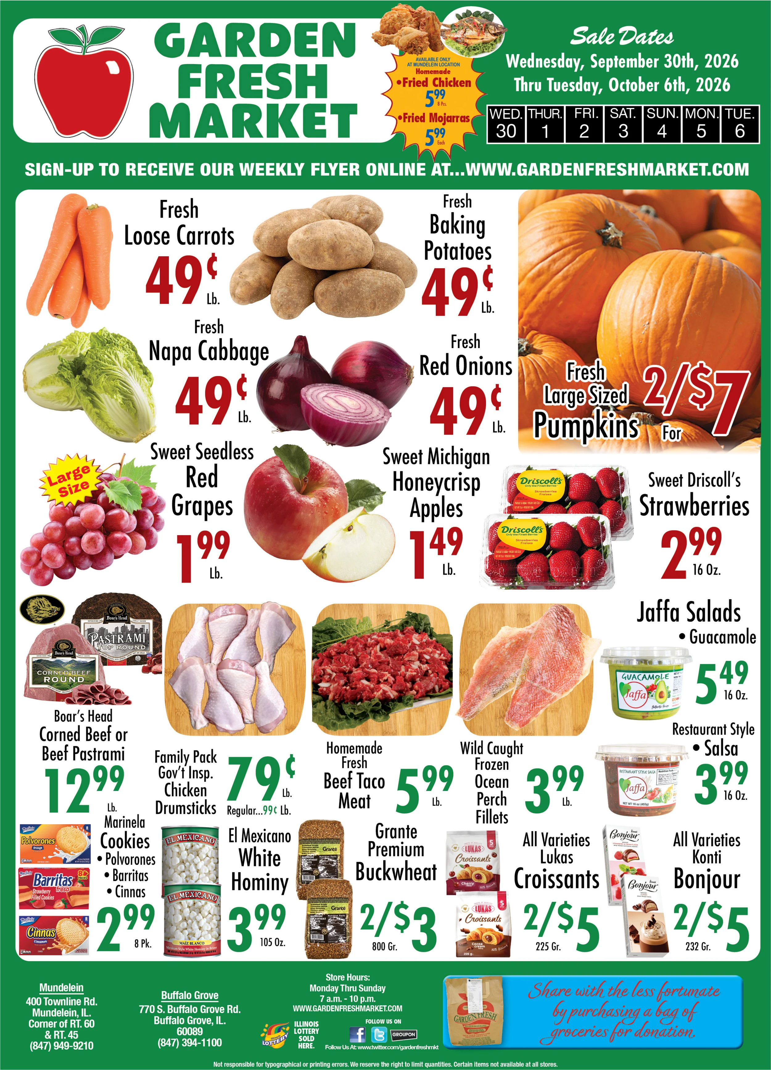 Garden Fresh Market OUR WEEKLY FLYER - Page 1