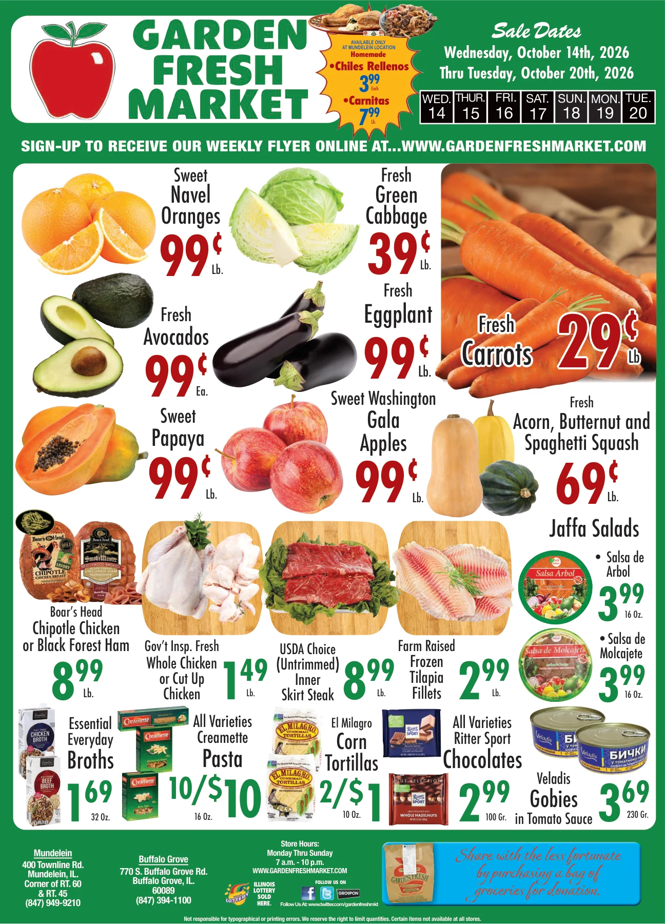 Garden Fresh Market OUR WEEKLY FLYER - Page 1