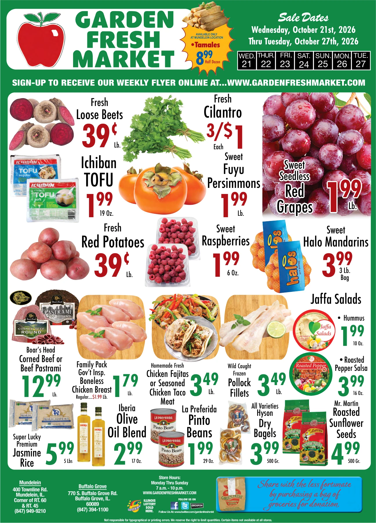 Garden Fresh Market OUR WEEKLY FLYER - Page 1