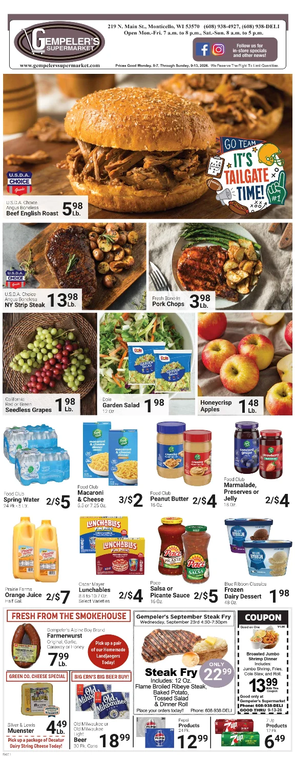 Gempeler's Supermarket Gempeler's - September 6, 2026 - Page 1