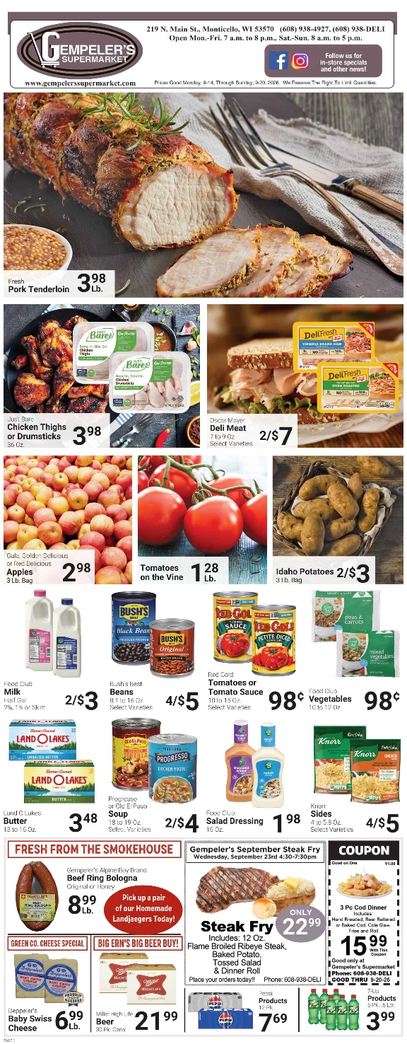 Gempeler's Supermarket Gempeler's - September 13, 2026 - Page 1