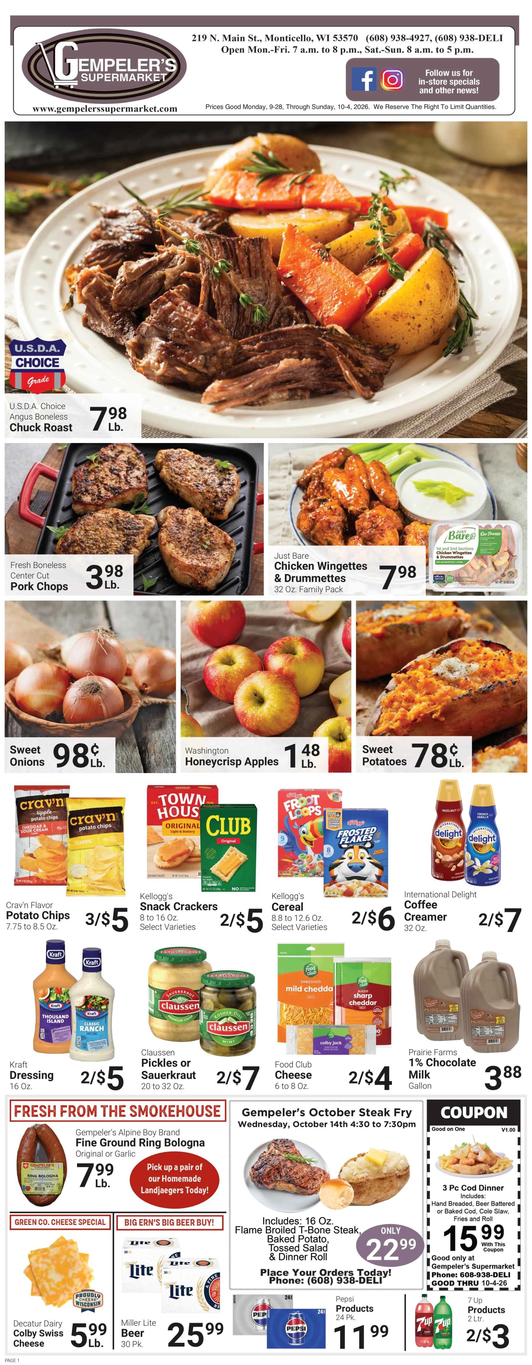 Gempeler's Supermarket Gempeler's - September 27, 2026 - Page 1