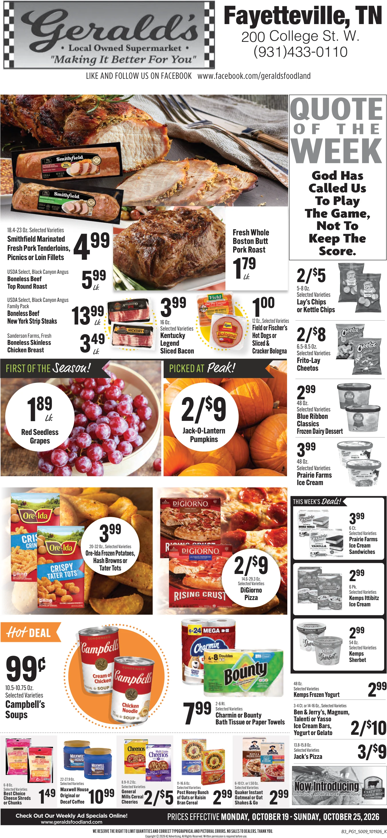 Geralds Foodland Weekly Ad - Page 1