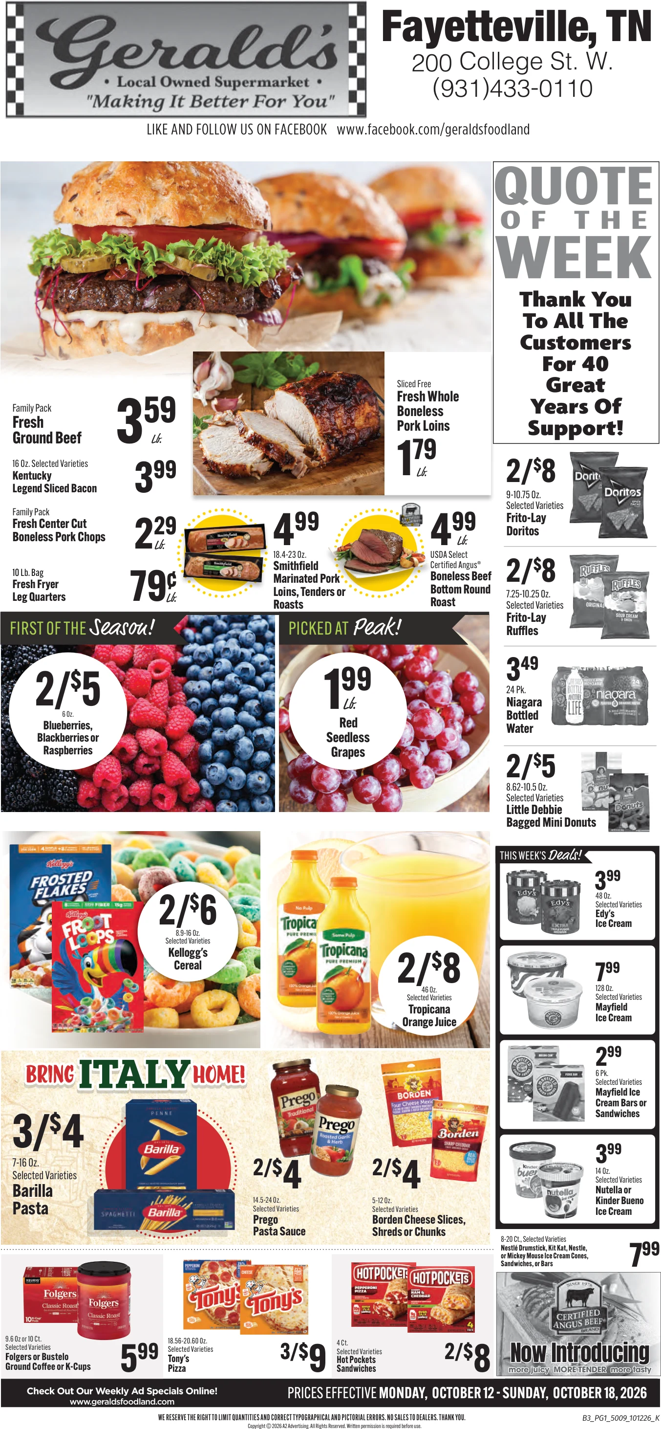 Geralds Foodland Weekly Ad - Page 1