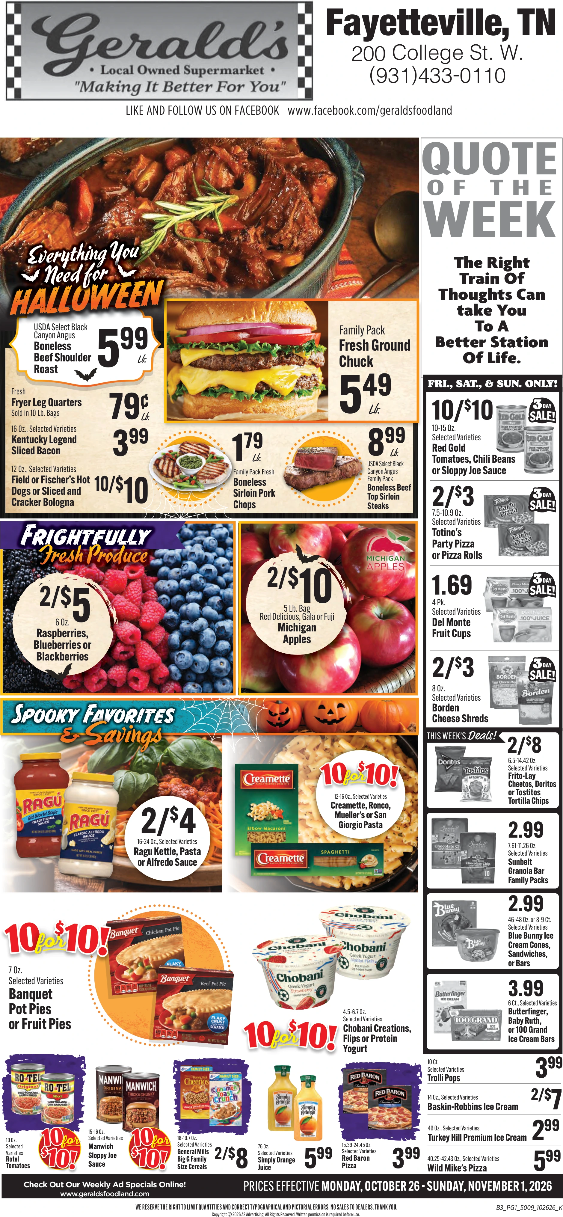 Geralds Foodland Weekly Ad - Page 1