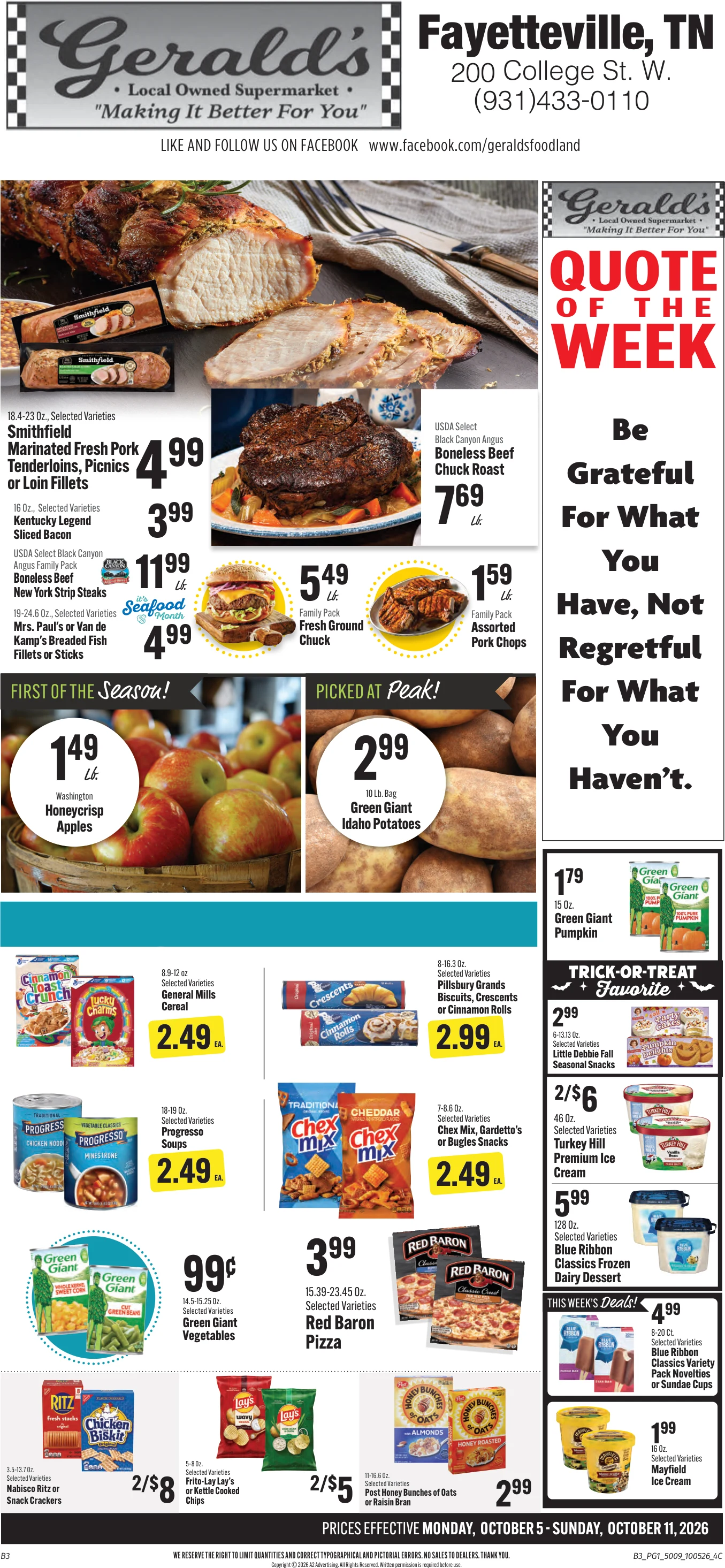 Geralds Foodland Weekly Ad - Page 1