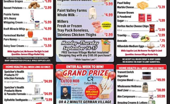 German Village Market Weekly Specials | Weekly Specials Weekly Specials September 14-19, 2026 by Mike Published September 10, 2026 - Page 1