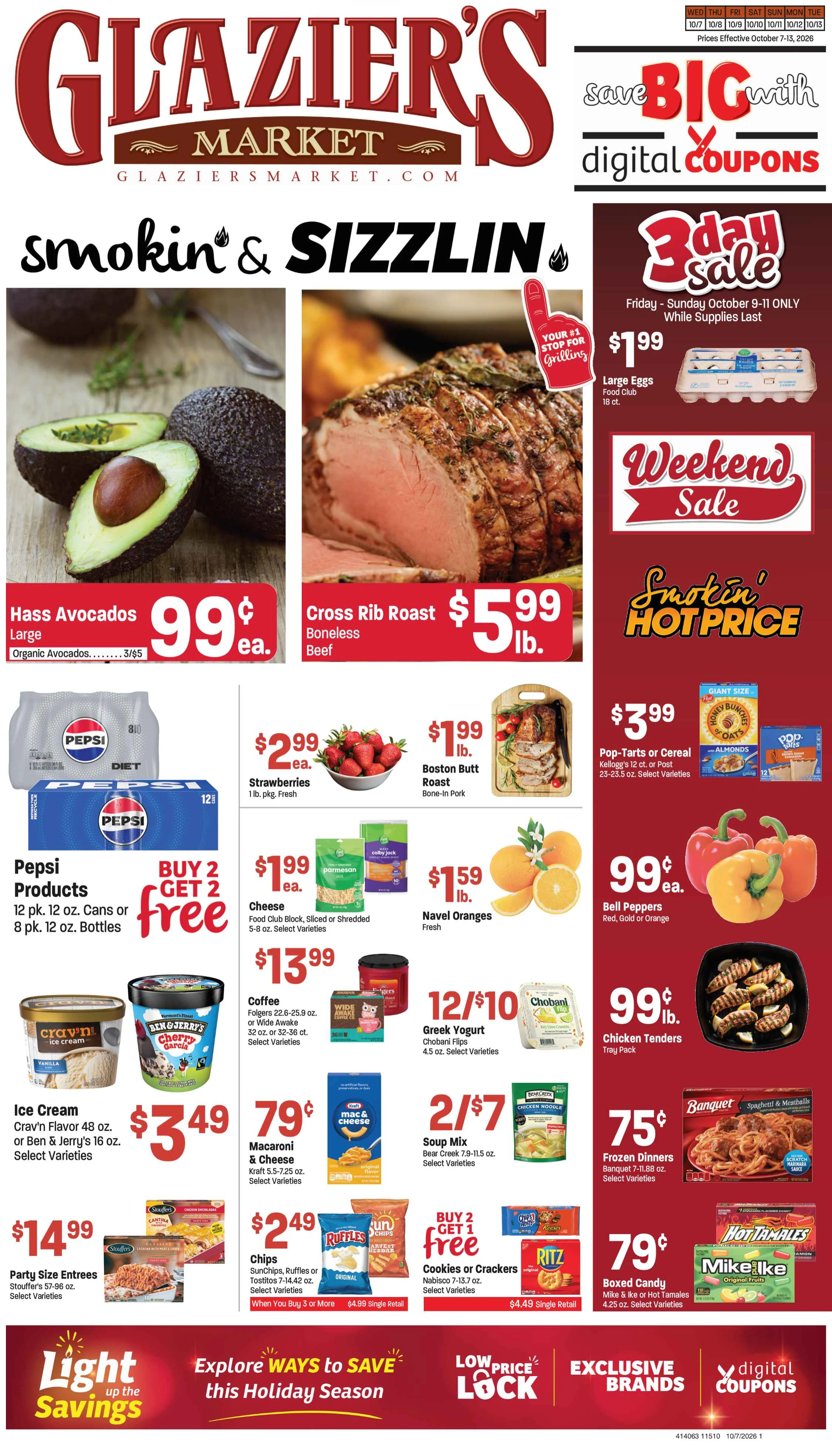 Glazier's Market October 7-13,26 AD/Coupons - Page 1