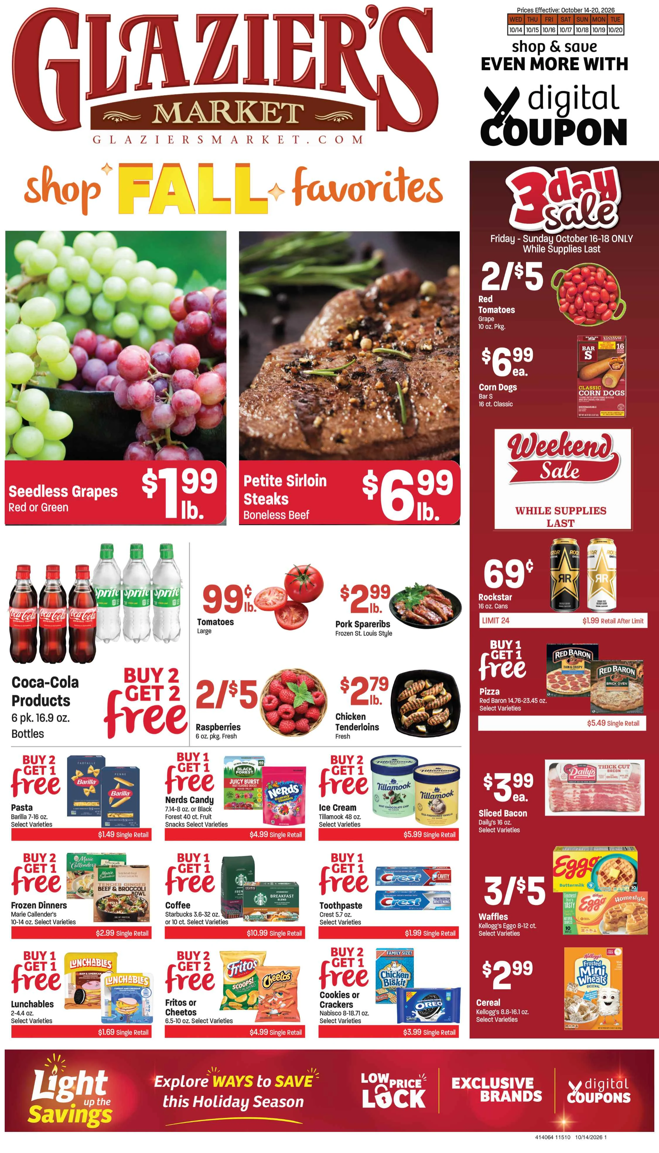 Glazier's Market Oct 14-20,26 AD/Coupons - Page 1
