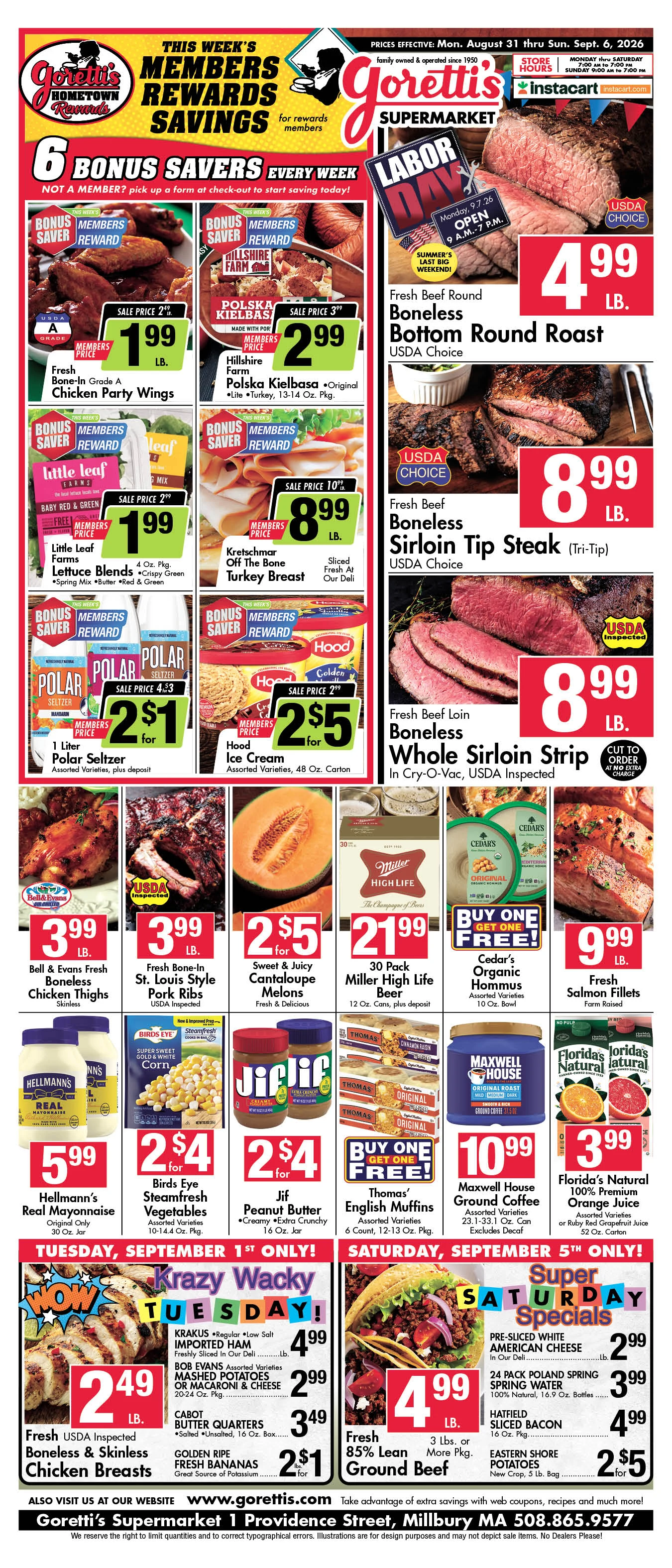 Goretti's Supermarket - Millbury Circular Sept 06 2026 - Page 1